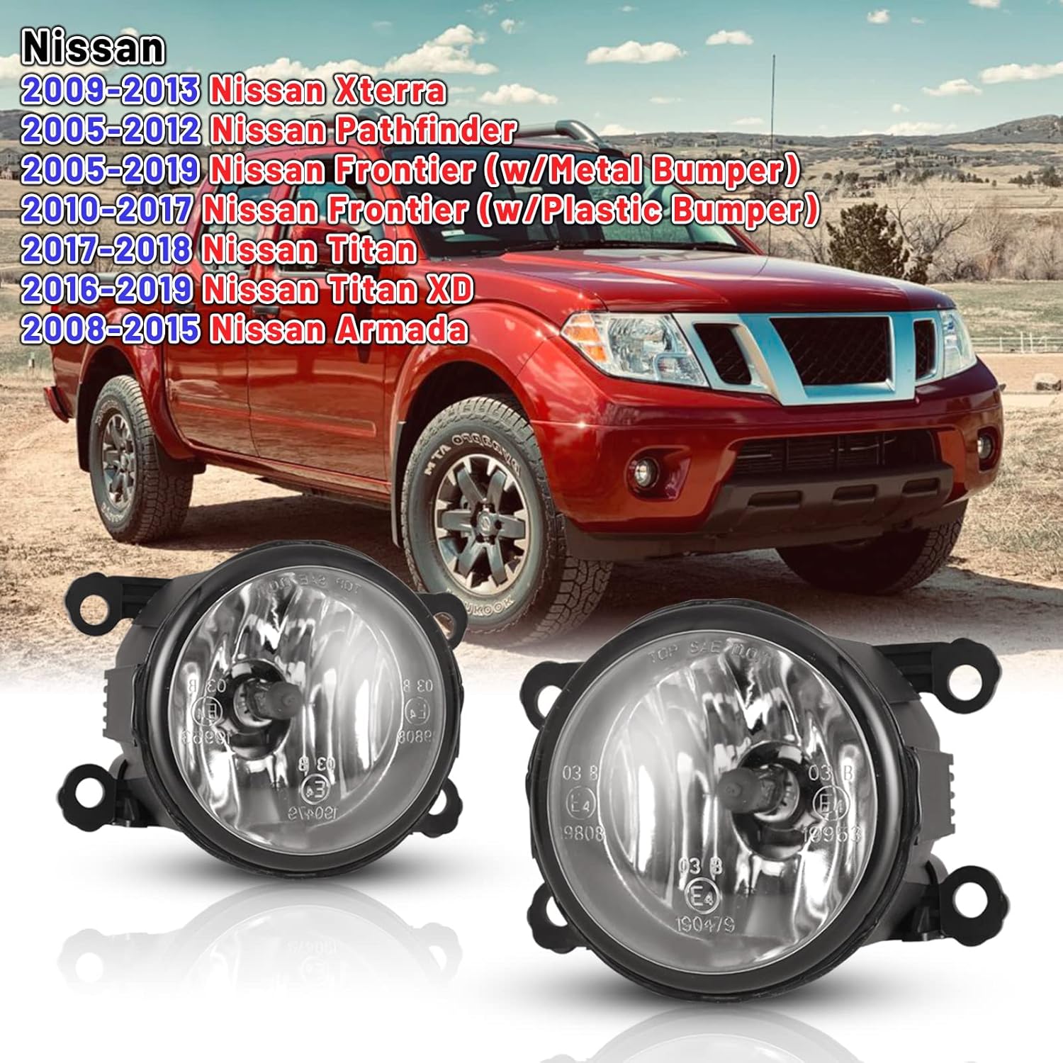 AUTOWIKI Lámparas antiniebla compatibles con Nissan Xterra Pathfinder Frontier compatible con TitanTitan XD Armada Driver Passenger Reemplazo 12V55W