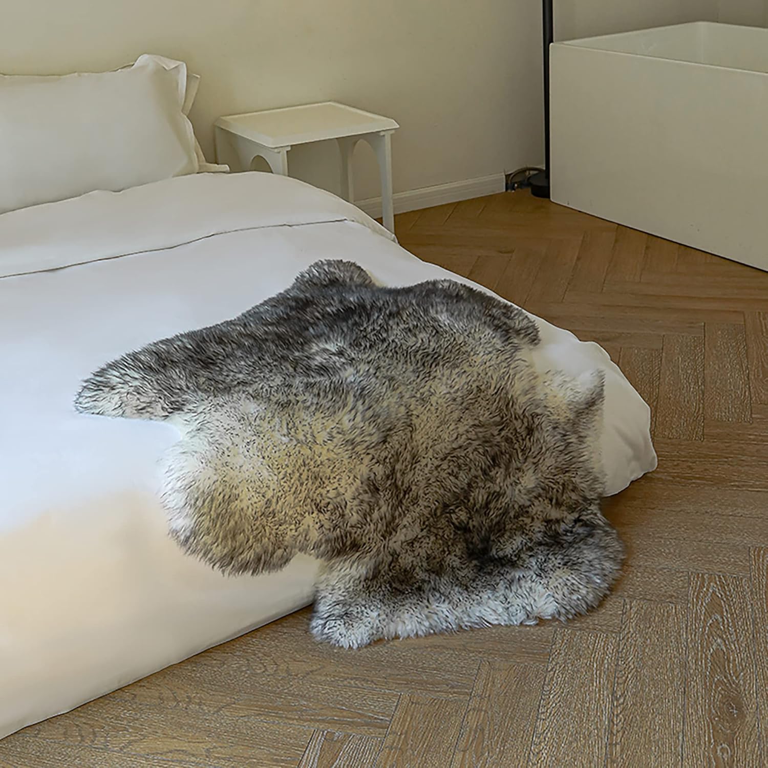 WaySoft Luxuxry – Alfombra de piel de oveja de forma natural, para dormitorio, sala de estar, alfombra de lana esponjosa para funda de silla, funda