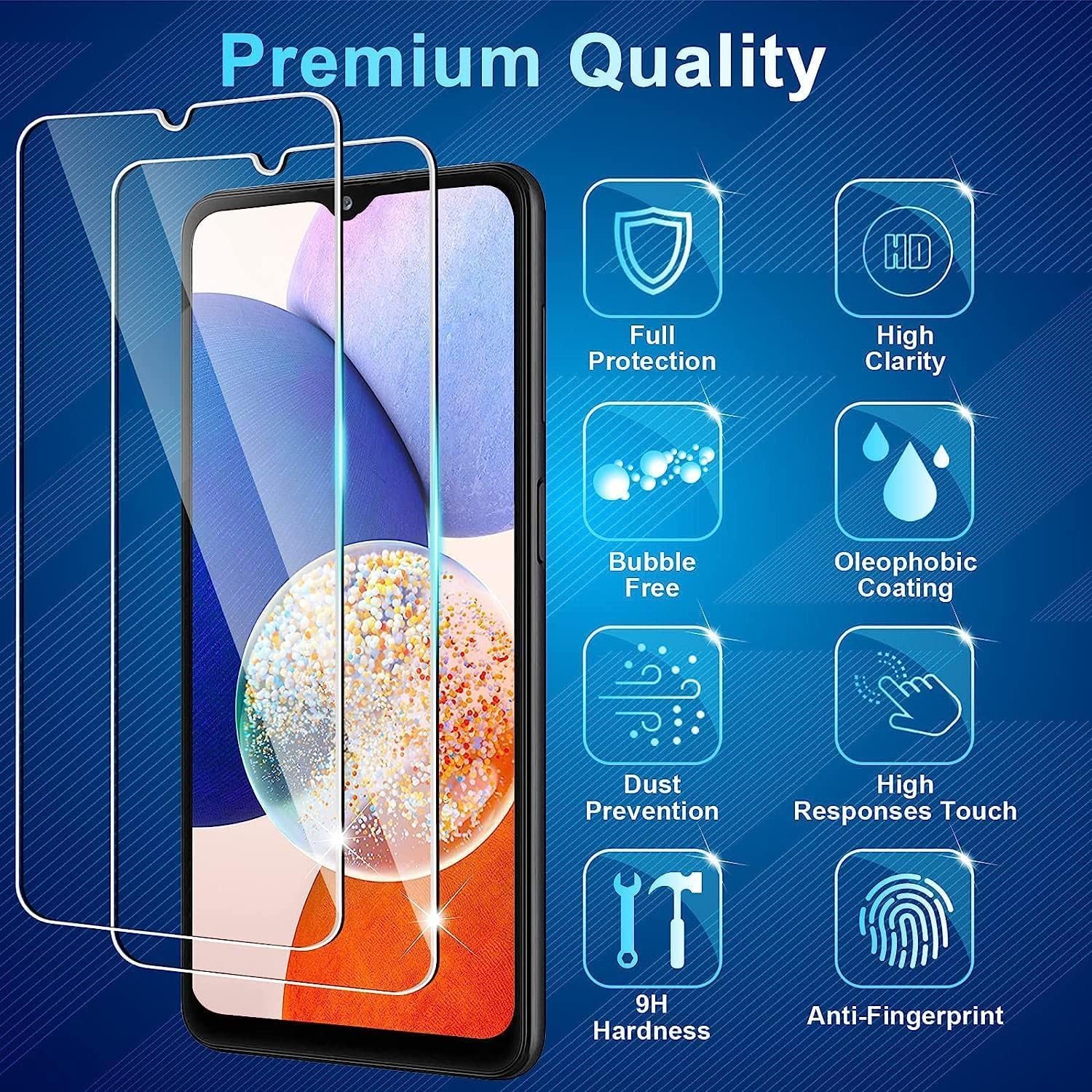 (3 Pack) Compatible for KALLEY Element 5 Plus Screen Protector Tempered Glass 9H HardnessHigh definition Anti Scratch  HZ-G366
