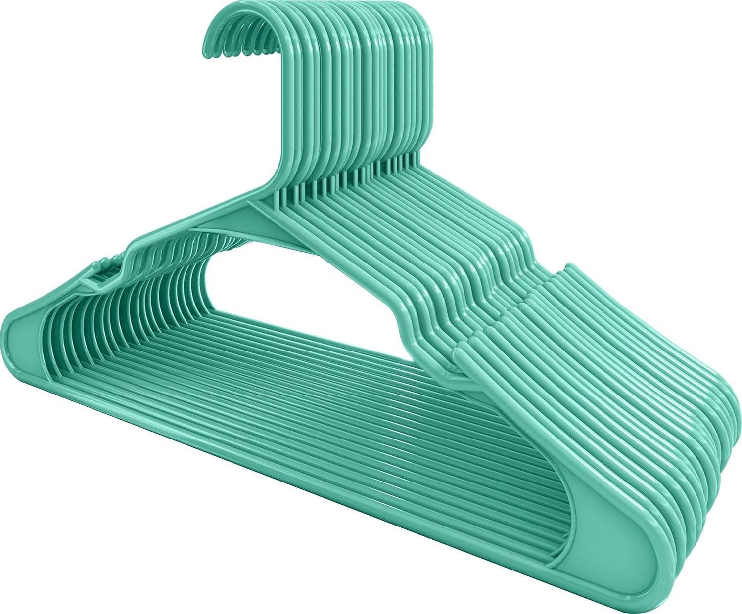 Utopia Home Clothes Hangers 30 Pack – Plastic Hangers Space Saving – Durable Coat Hanger with Shoulder Grooves (Aqua)