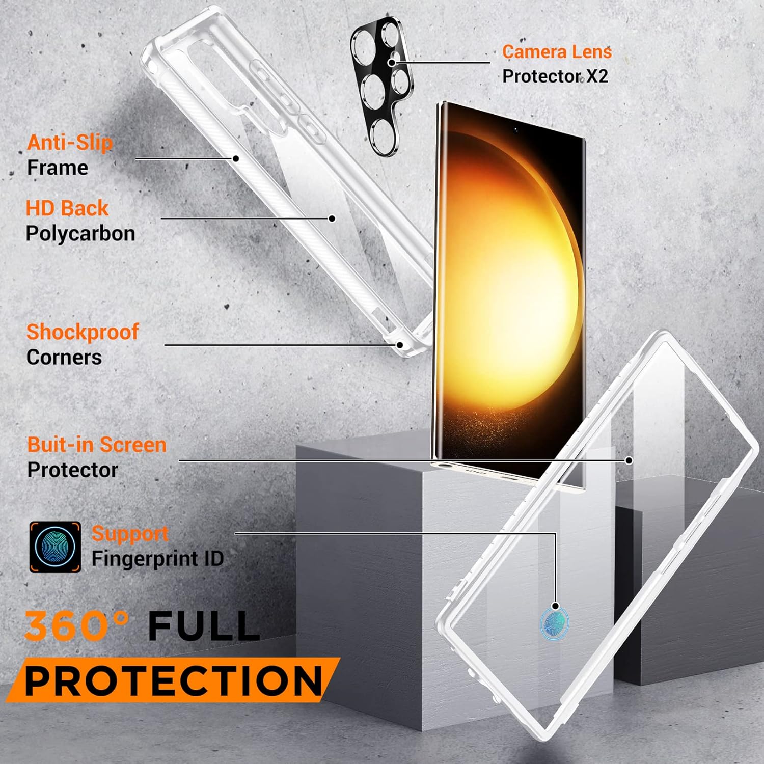 Temdan – Funda diseñada para Samsung Galaxy S22 5G de 6.1 pulgadas, impermeable, con protector de pantalla integrado, a prueba de golpes, resistente