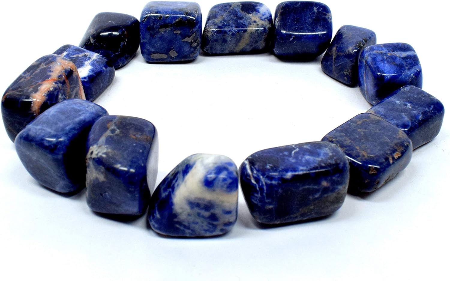 Piedras pulidas de sodalita azul natural, piedras preciosas pulidas de cristal de cuarzo mineral Cabujones espumosos de África del Sur, 20 unidades