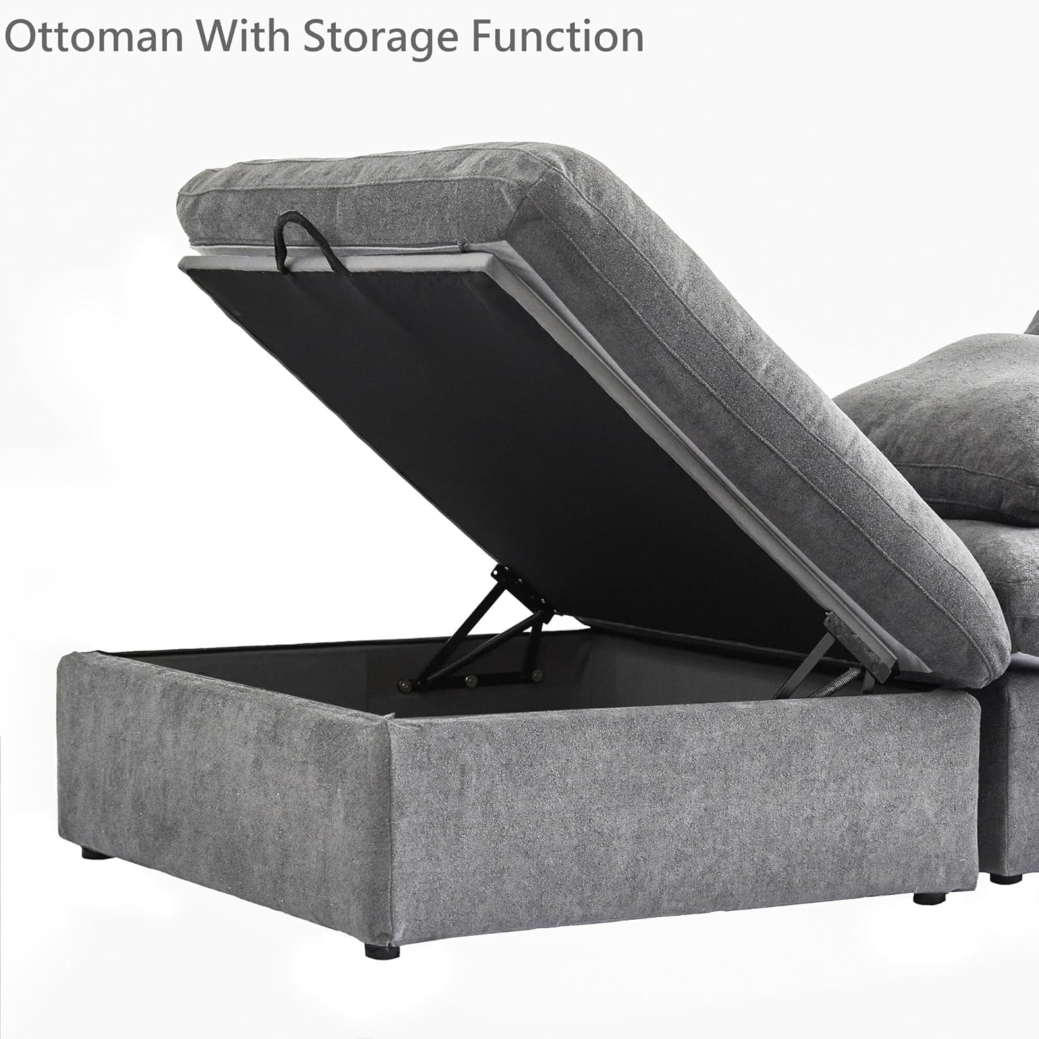 JACH Sofás de nube en forma de L para sala de estar, sofá convertible modular moderno, sofá suave y cómodo, cojín grueso, fundas de sofá extraíbles,