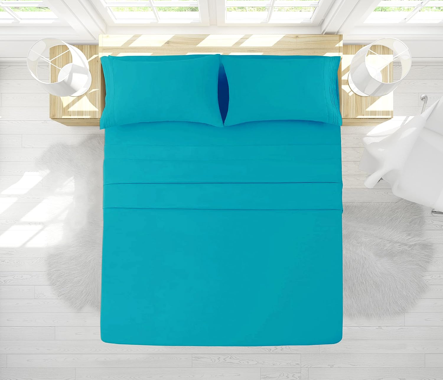 Juego de sábanas tamaño individual XL, sábanas y fundas de almohada de 4 piezas para hotel de lujo de la serie 1800, sábanas ultrasuaves,
