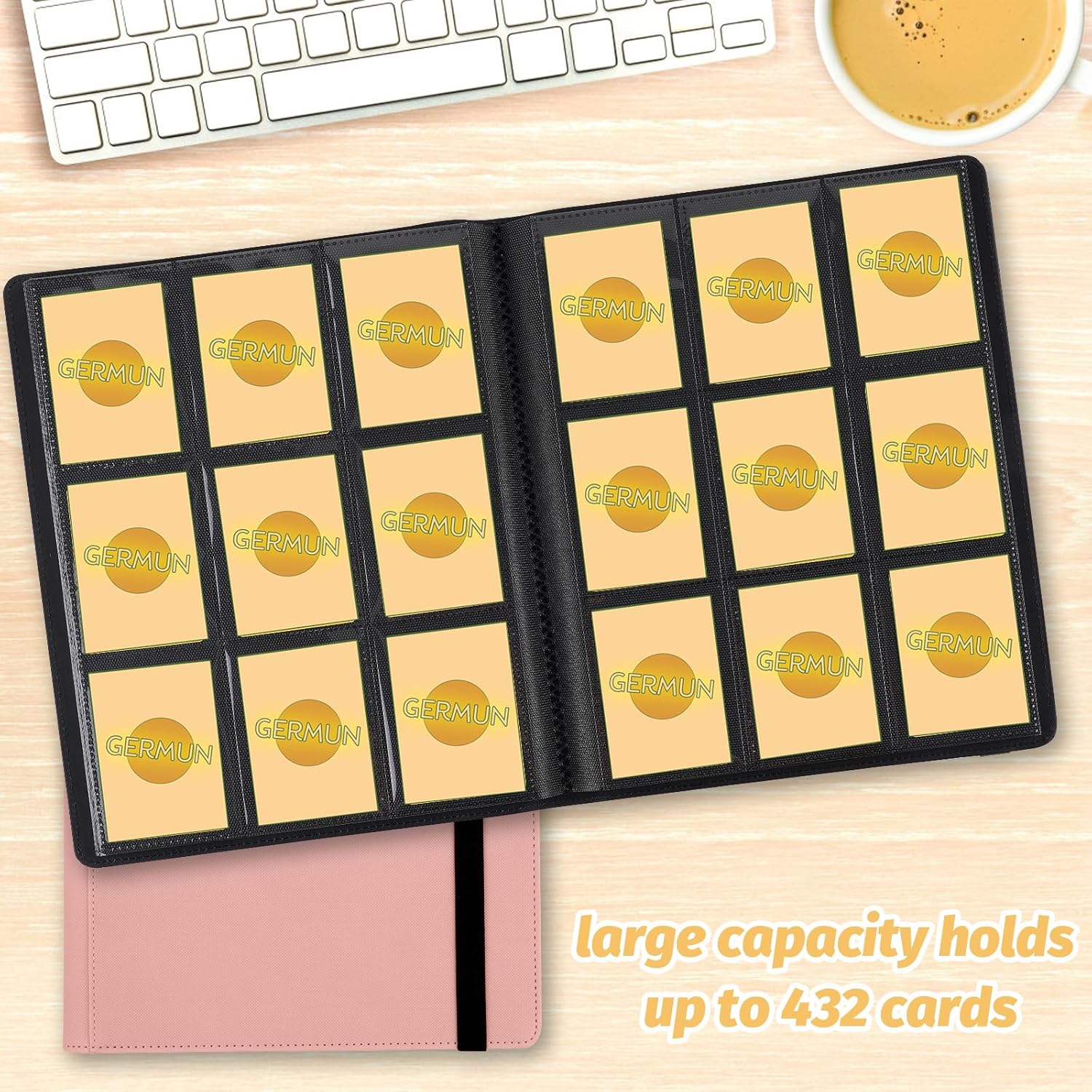 Carpeta de tarjetas, 9 bolsillos para 432 tarjetas, carpeta de tarjetero, álbum de tarjetas para Yugioh, MTG y otros TCG, rosa