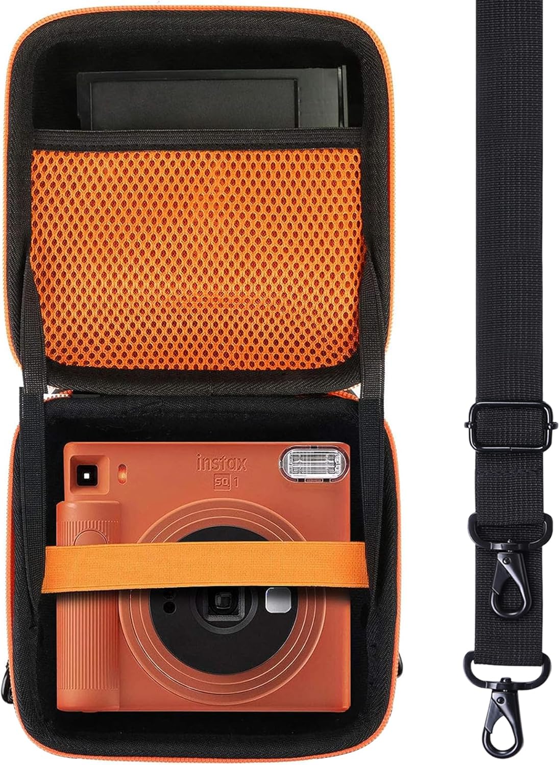 Aenllosi Estuche rígido de transporte compatible con cámara instantánea Fujifilm Instax Square SQ40SQ1, bolsillo de malla para película Fujifilm