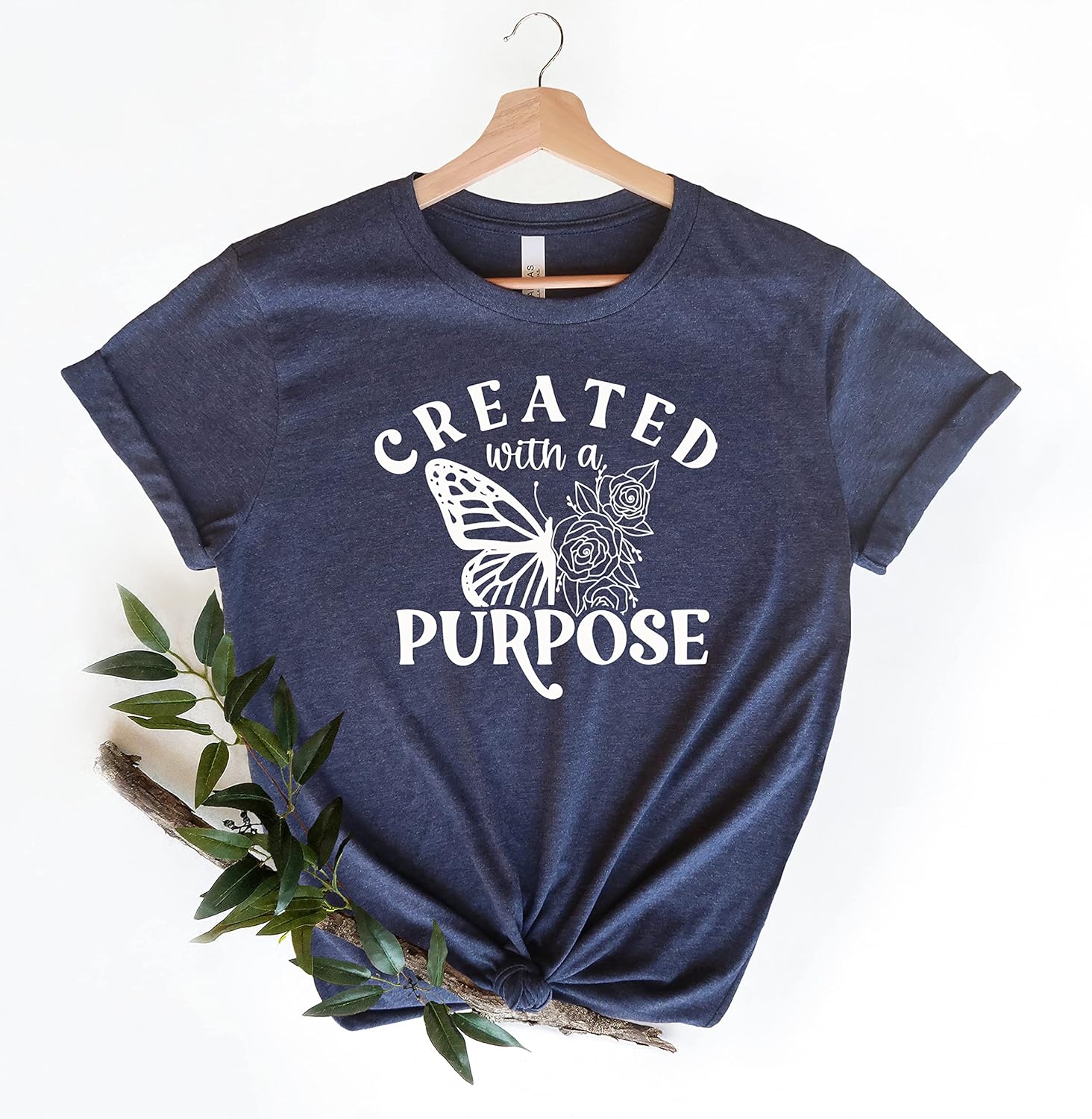 Created with A Purpose, Faith Shirt, Christian shirt, Spiritual personalized gift, Scripture Shirts For Women, Be Kind Graphic Tee
