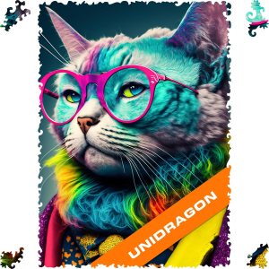 UNIDRAGON Rompecabezas de madera originales Colección Pop Art Glow Up Criticat Rompecabezas de gato de 250 piezas, hermoso paquete de regalo, UNIDRAGON Rompecabezas de madera originales Colección Pop Art Glow Up Criticat Rompecabezas de gato de 250 piezas, hermoso paquete de regalo,