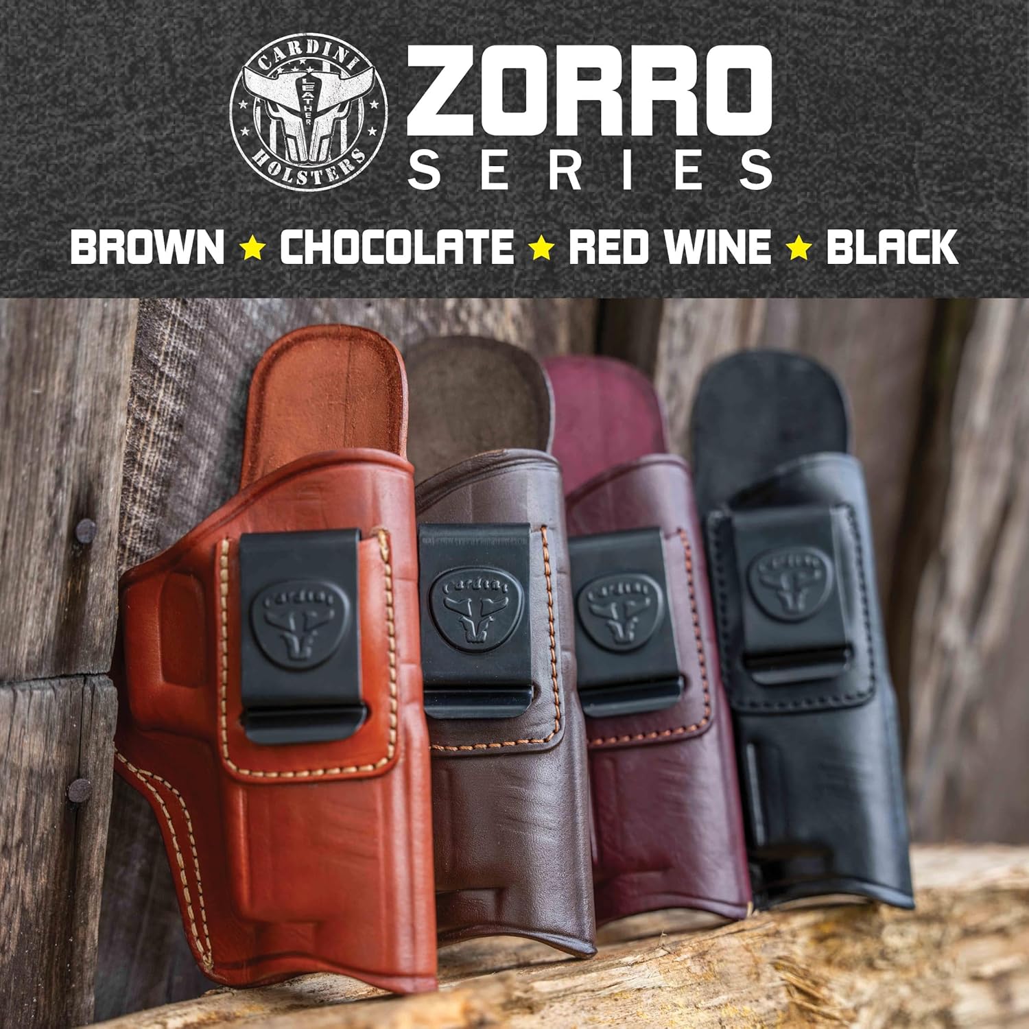 Cardini Leather USA – Funda de piel ultrasuave para pistola IWB – Fundas de transporte ocultas – para Glock 26, 27, 33, Springfield XD 3 Sub