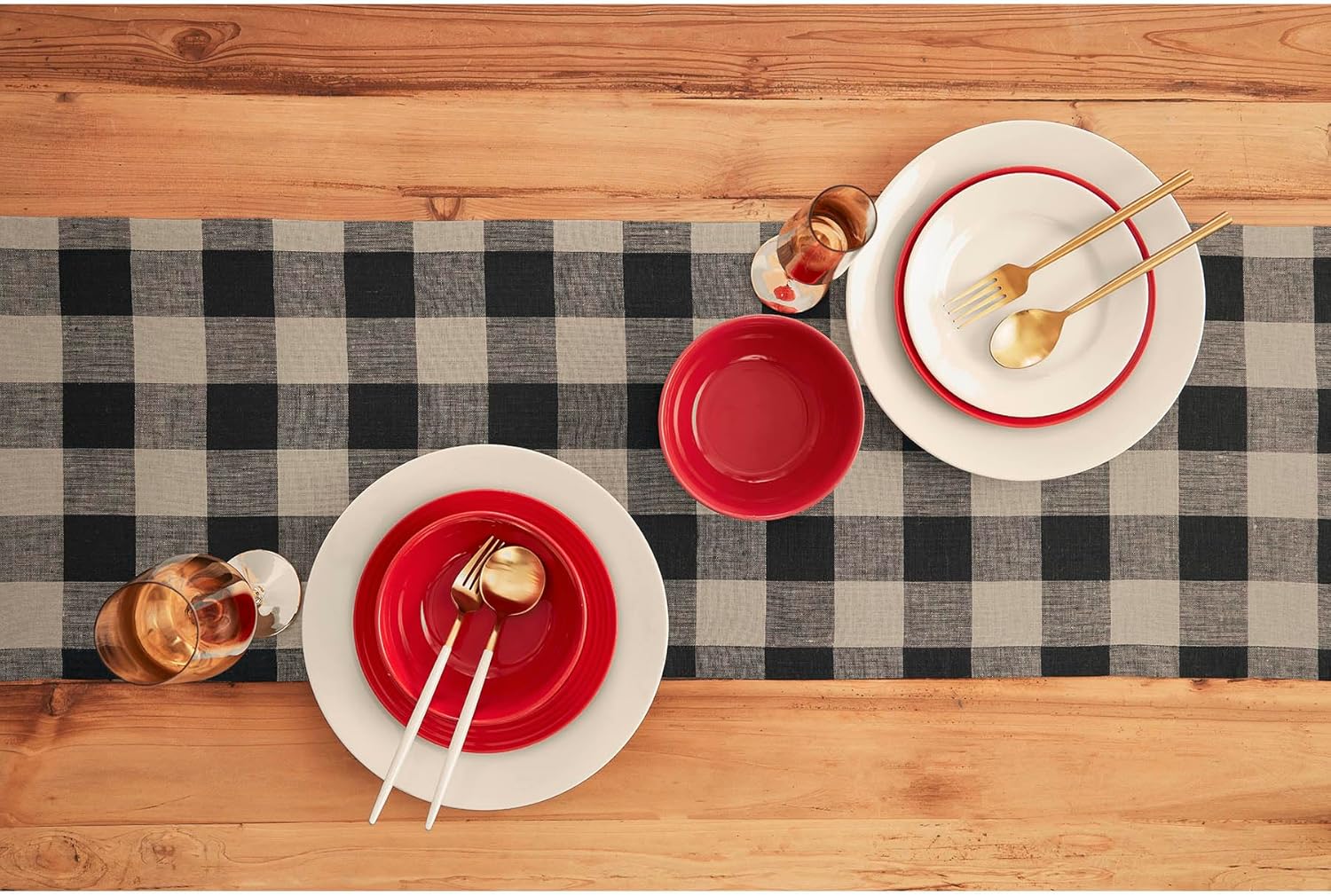 Solino Home – Manteles individuales a cuadros, servilletas, mantel y camino de mesa