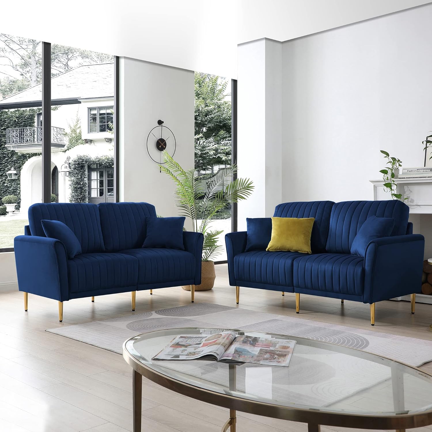 Tmosi Moderno sofá individual de terciopelo, sillón decorativo con almohadas de respaldo extraíbles, silla moderna Arm Club Leisure con patas de