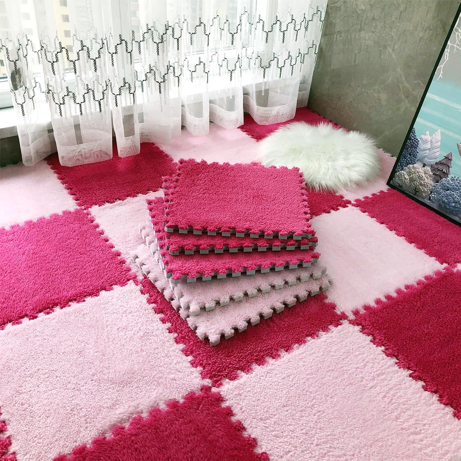 12 tapetes entrelazados de espuma EVA suaves y esponjosas, alfombras protectoras para el suelo, tapetes de juego para niños, habitación de niños,