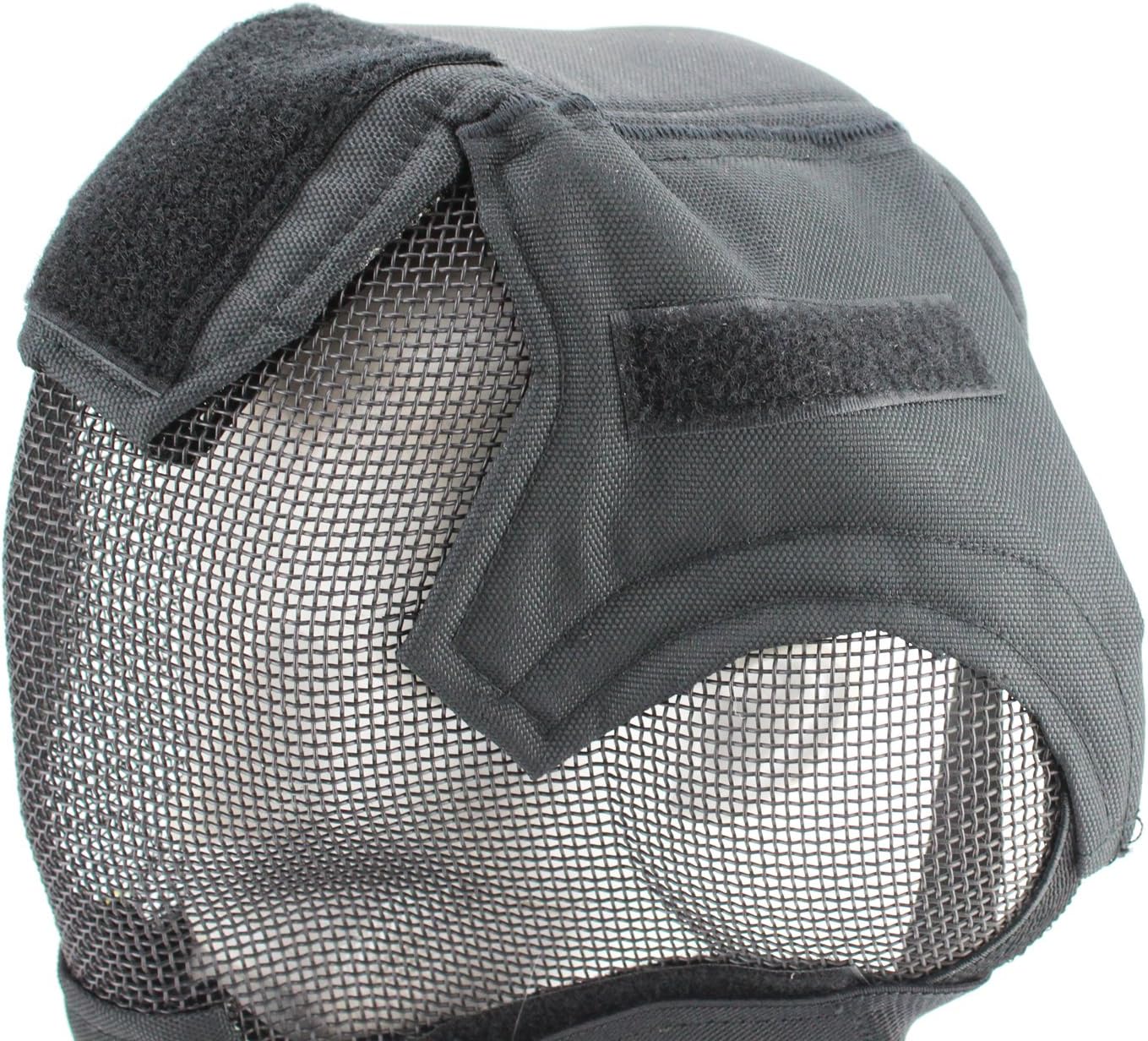 Airsoft – Máscara de cercado de cara completa con protección para los oídos, máscara protectora de malla de acero para juego de guerra, cosplay,