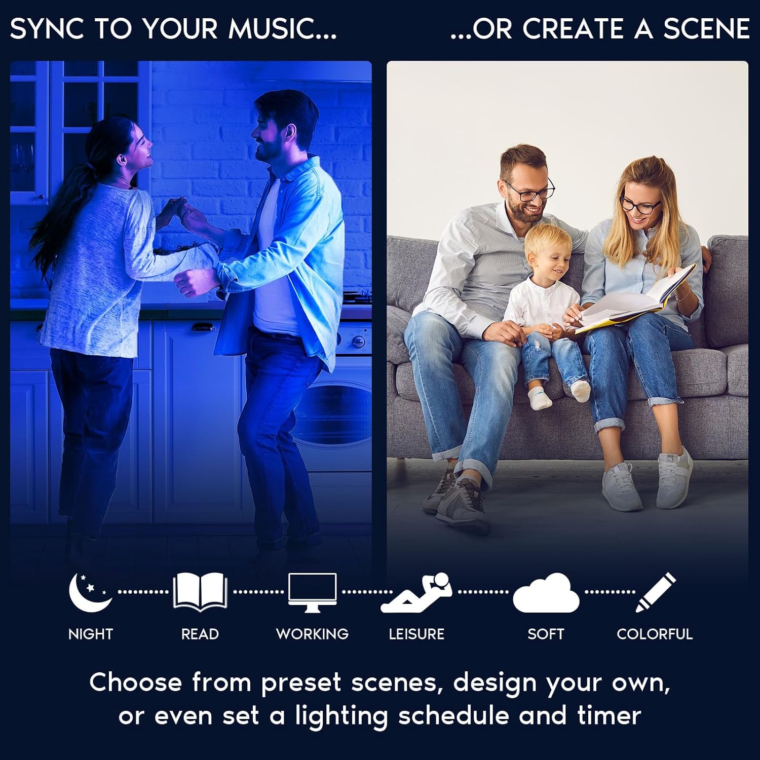 LUXRITE Iluminación empotrable LED inteligente de 6 pulgadas, cambio de color RGBW, aplicación WiFi y control de voz, compatible con Alexa y Google