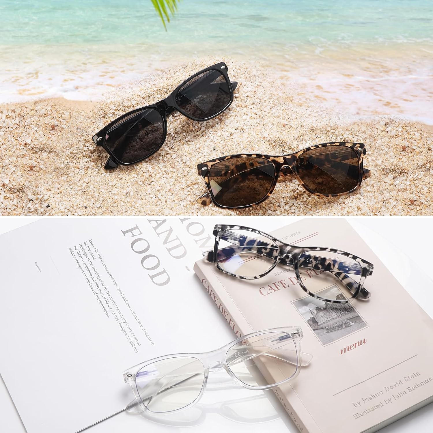 Paquete de 4 lentes de lectura bifocales, lentes grises, bisagra de resorte, lentes de sol para exteriores, lentes de sol bifocales de moda, para