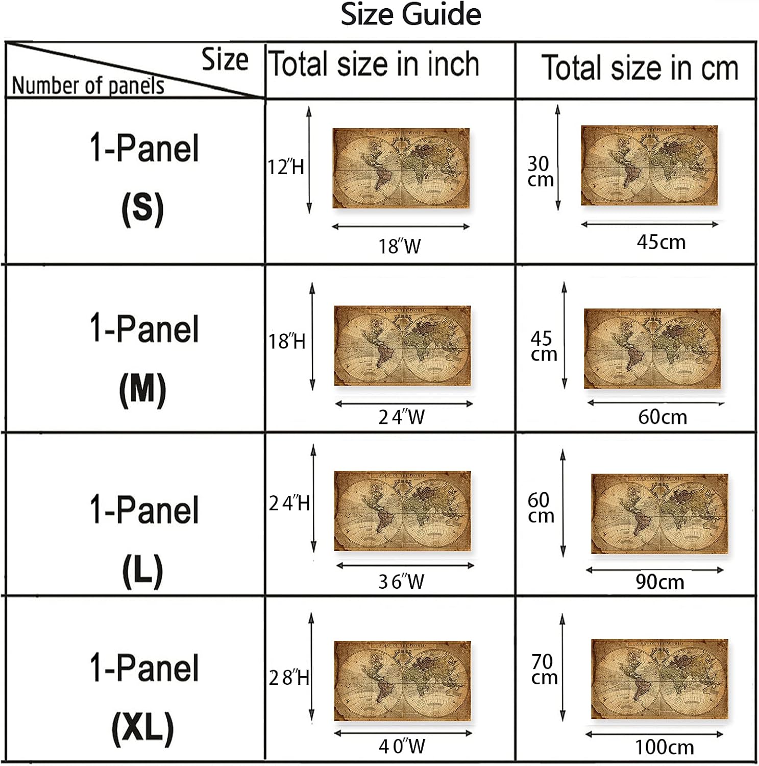 Lienzo decorativo para pared, diseño de mapa del mundo vintage, imágenes de fondo de mapa náutico beige sobre lienzo para decoración de pared de