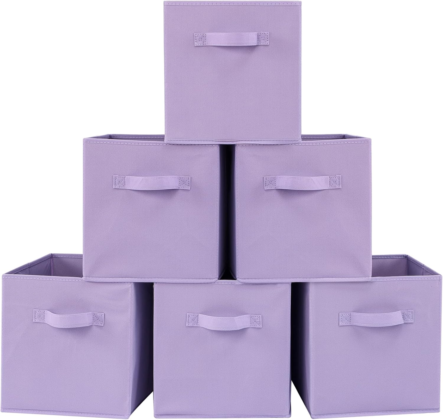 Contenedores de almacenamiento de tela, paquete de 6 cubos de almacenamiento duraderos de colores divertidos con asas, canastas plegables para el