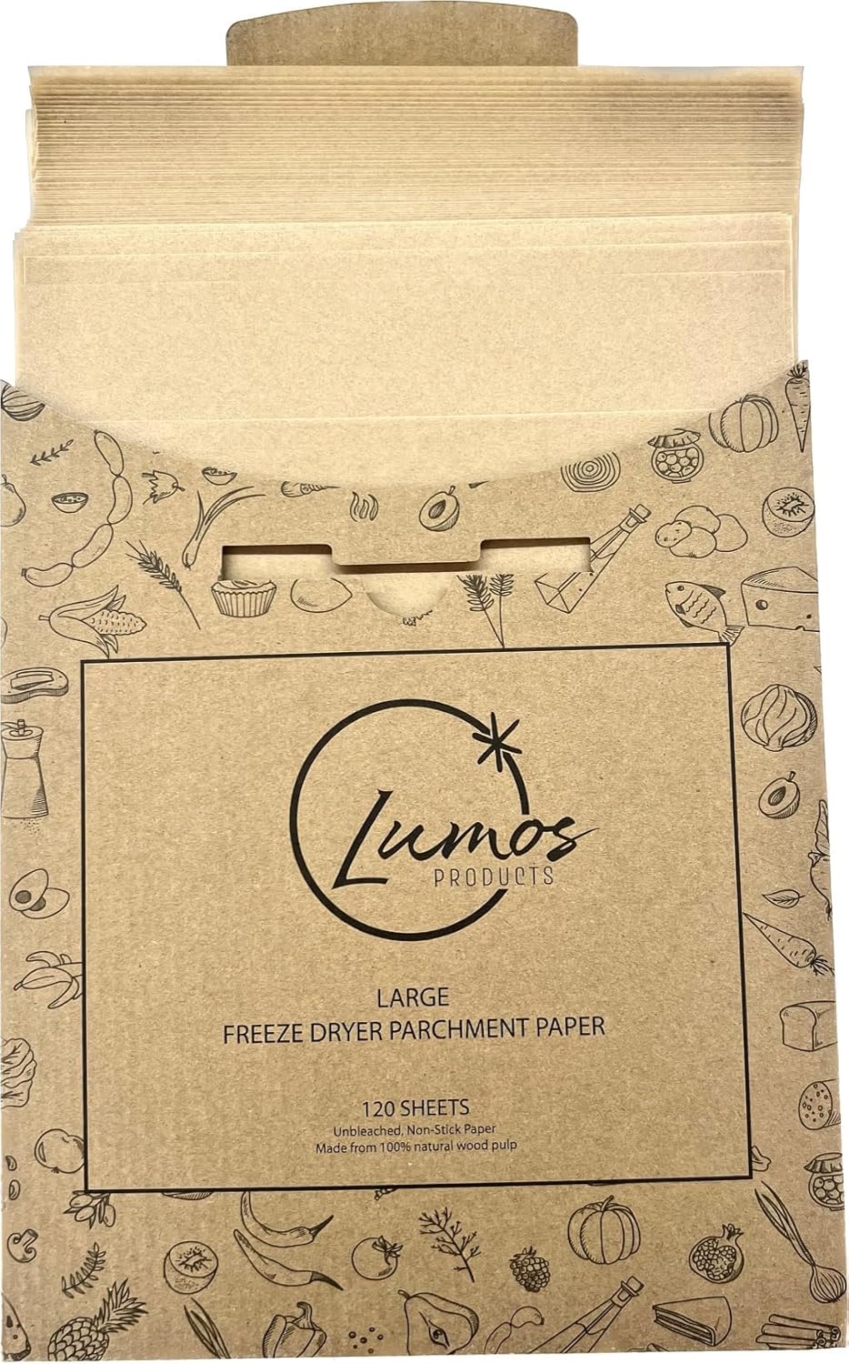 Lumos Products, Papel pergamino para liofilizar, ajuste personalizado para bandejas grandes de cosecha y se mantienen frescas, pulpa de madera 100%