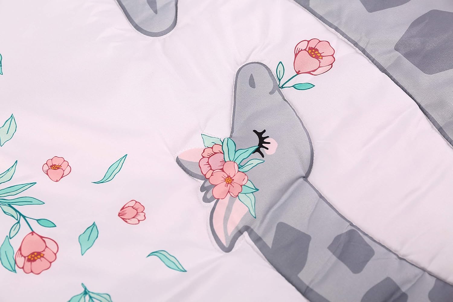 Juego de ropa de cama de cuna de jirafa rosa para niñas, juego de ropa de cama de cuna de jirafa floral incluye colchasábana bajera, falda, cenefa