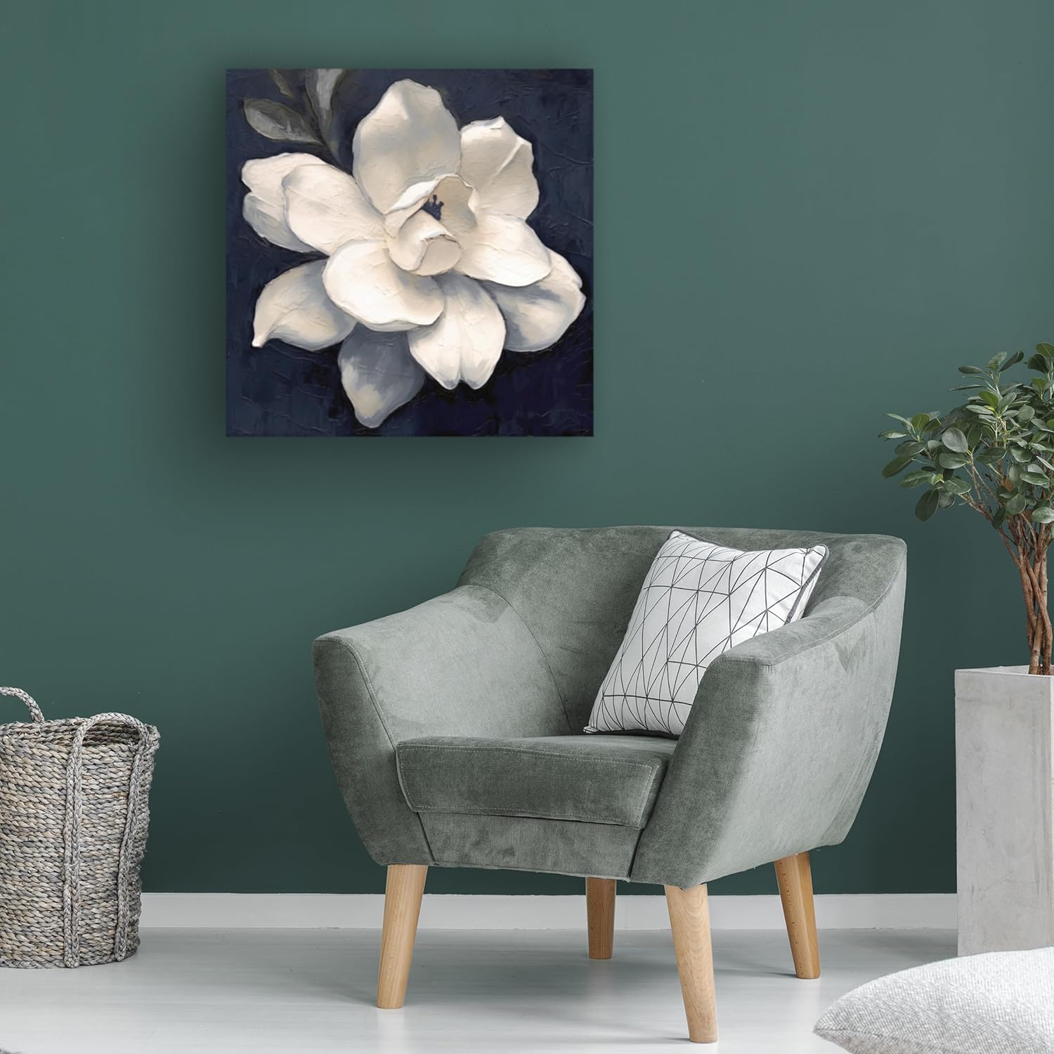 Trademark Fine Art Lienzo decorativo para pared, diseño de magnolia nocturna de Sasha, para sala de estar, dormitorio u oficina