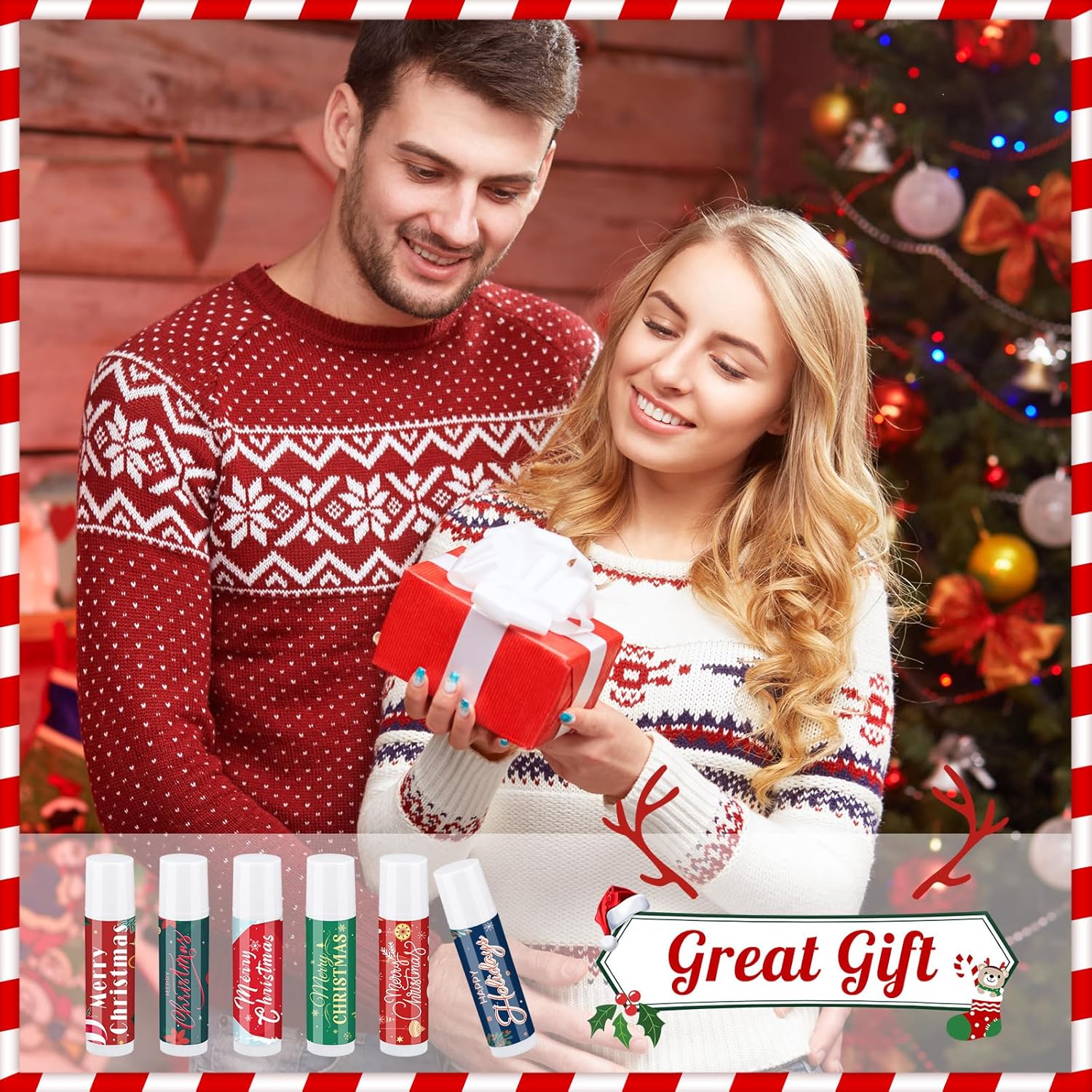 Bálsamo labial de 36 piezas, regalos de Navidad a granel, juego de bálsamo labial de invierno, palo hidratante, cuidado de labios para suministros