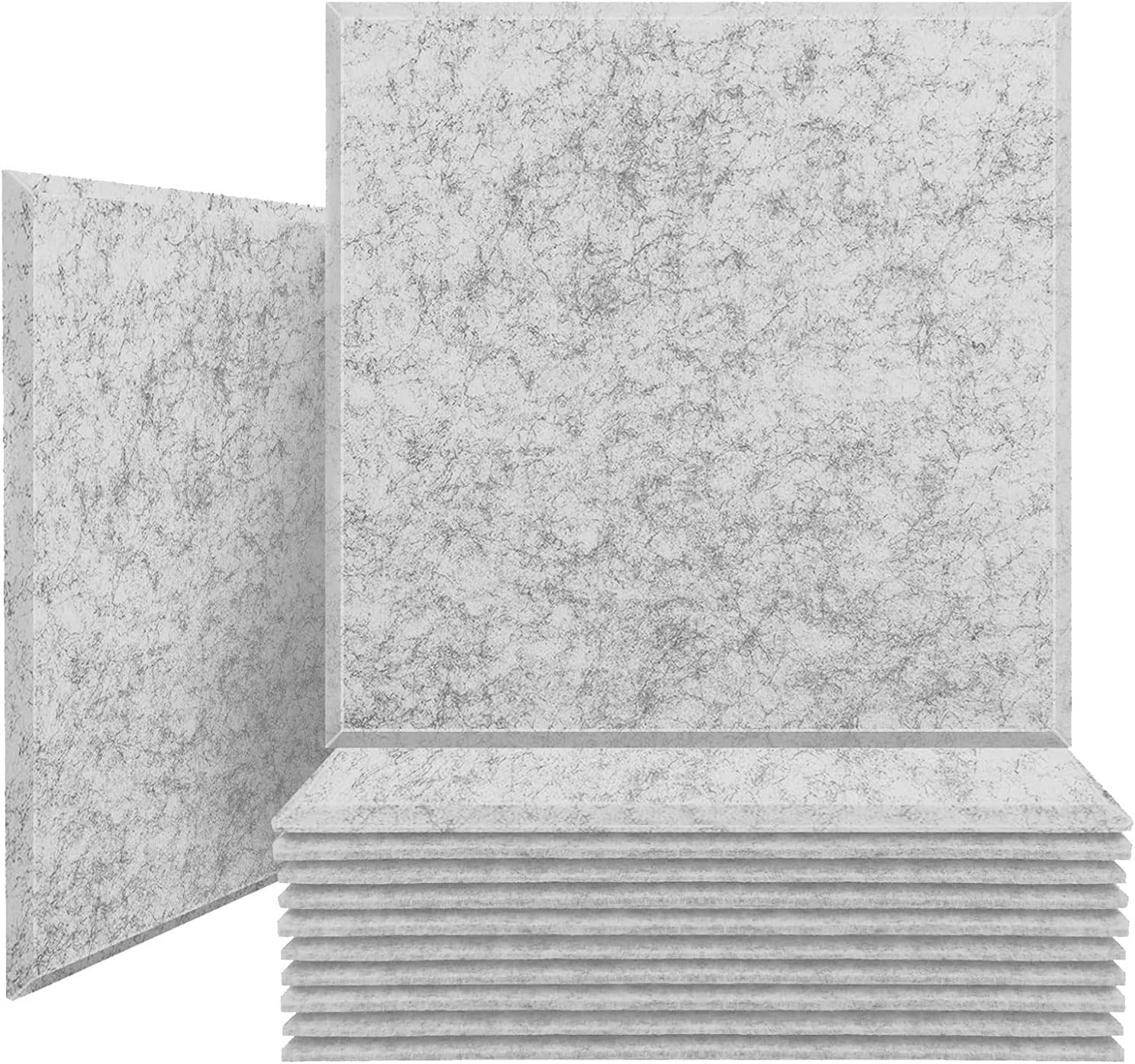 JBER Paneles de espuma acústica profesional, panel de absorción insonorizante, acolchado a prueba de sonido, 12 x 12 x 0.4 pulgadas, azulejos de