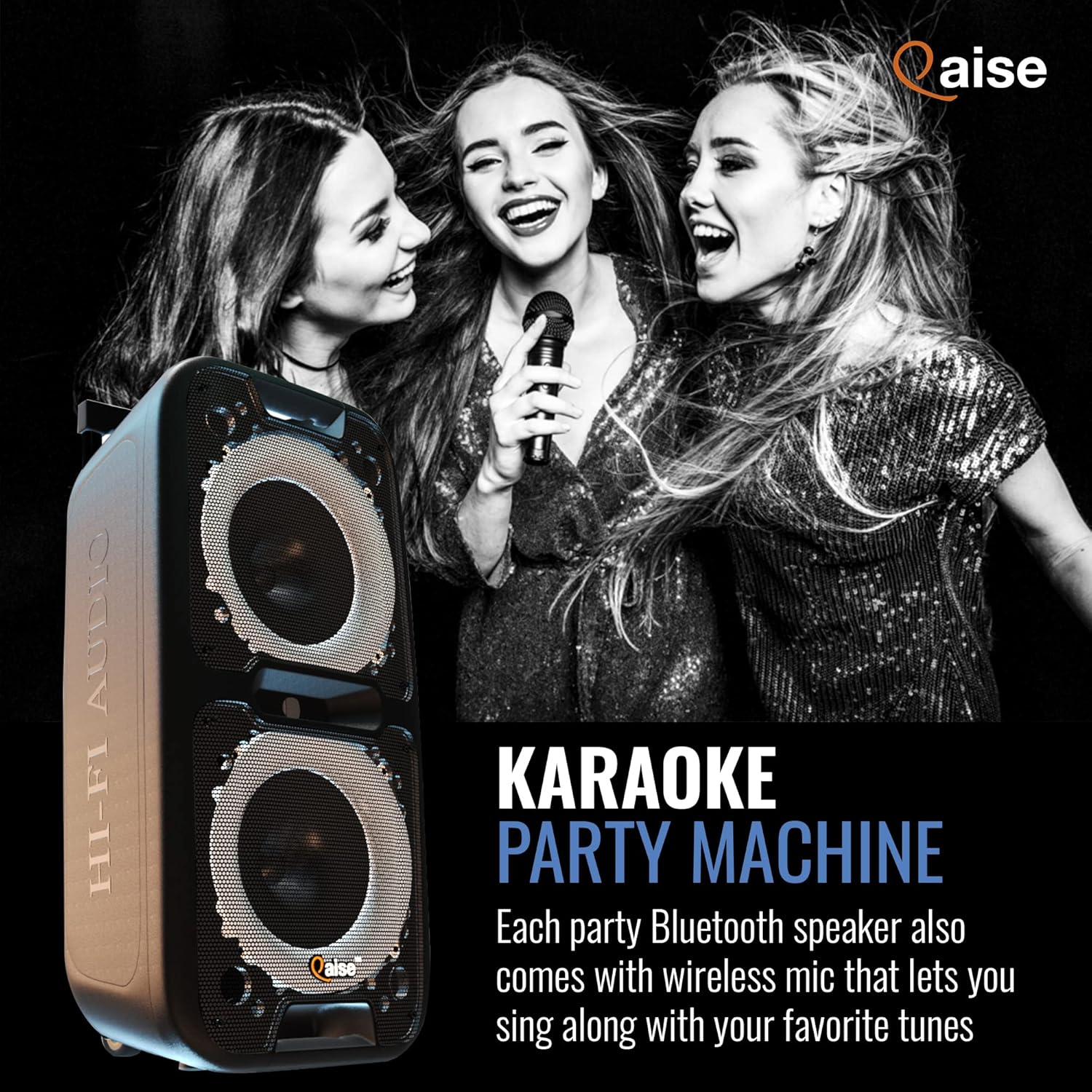 Altavoz Bluetooth portátil y máquina de karaoke – Sistema PA portátil con micrófono inalámbrico, subwoofer profesional dual de 10 pulgadas con