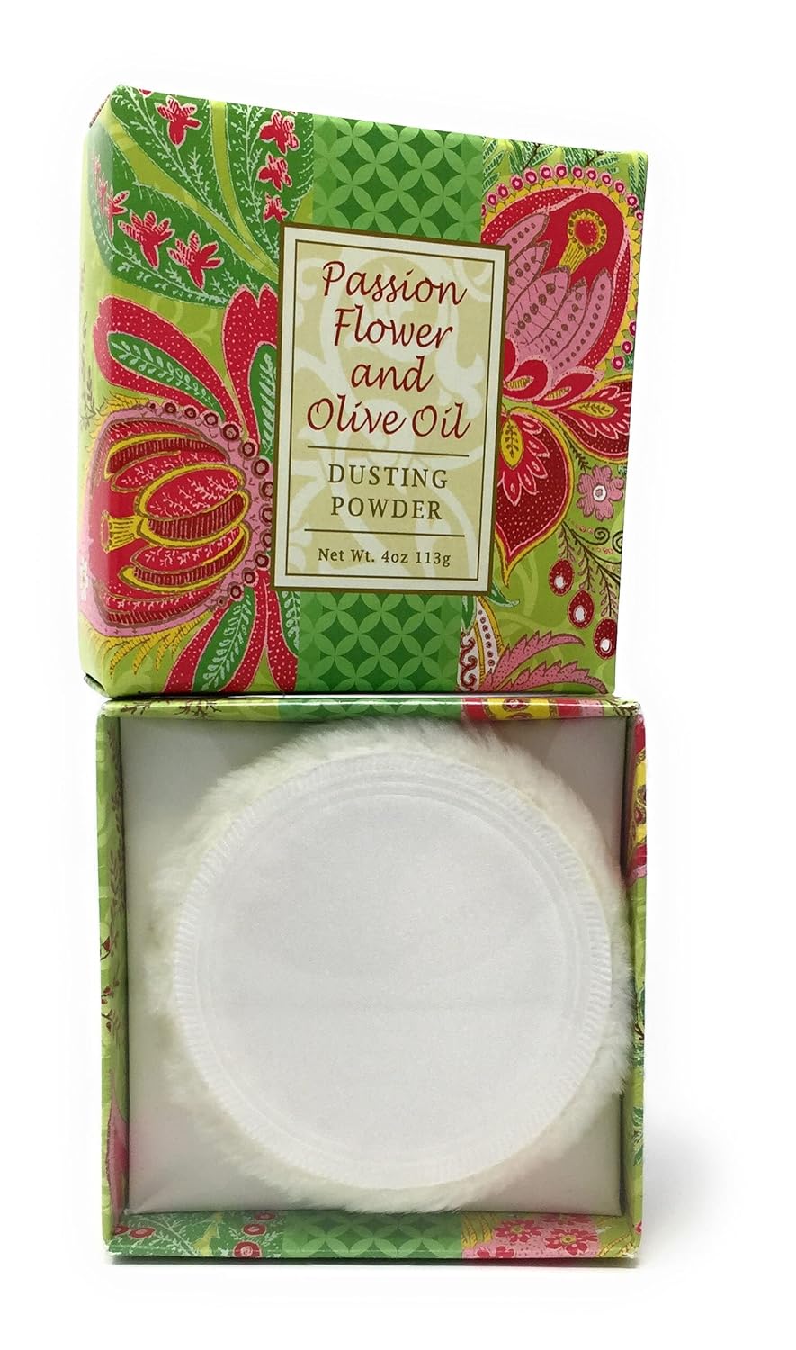 Greenwich Bay Trading Co. Polvo de polvo, 4 onzas, flor de la pasión y aceite de oliva