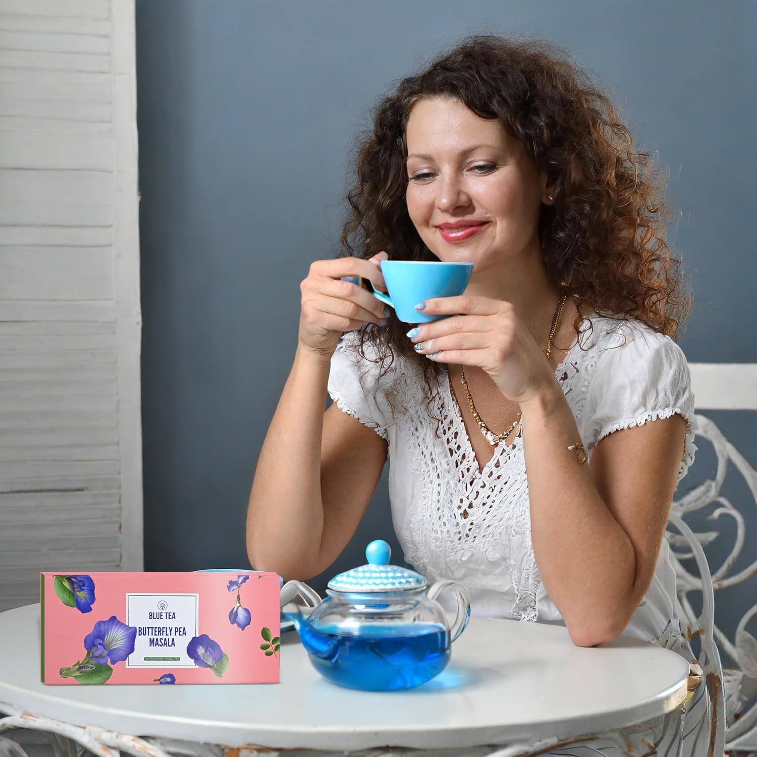 BLUE TEA – Regalo de té Chai Masala Butterfly Pea  Regalo de hierbas  El mejor regalo para cualquier ocasión – Sin cafeína – Regalo a base de flores