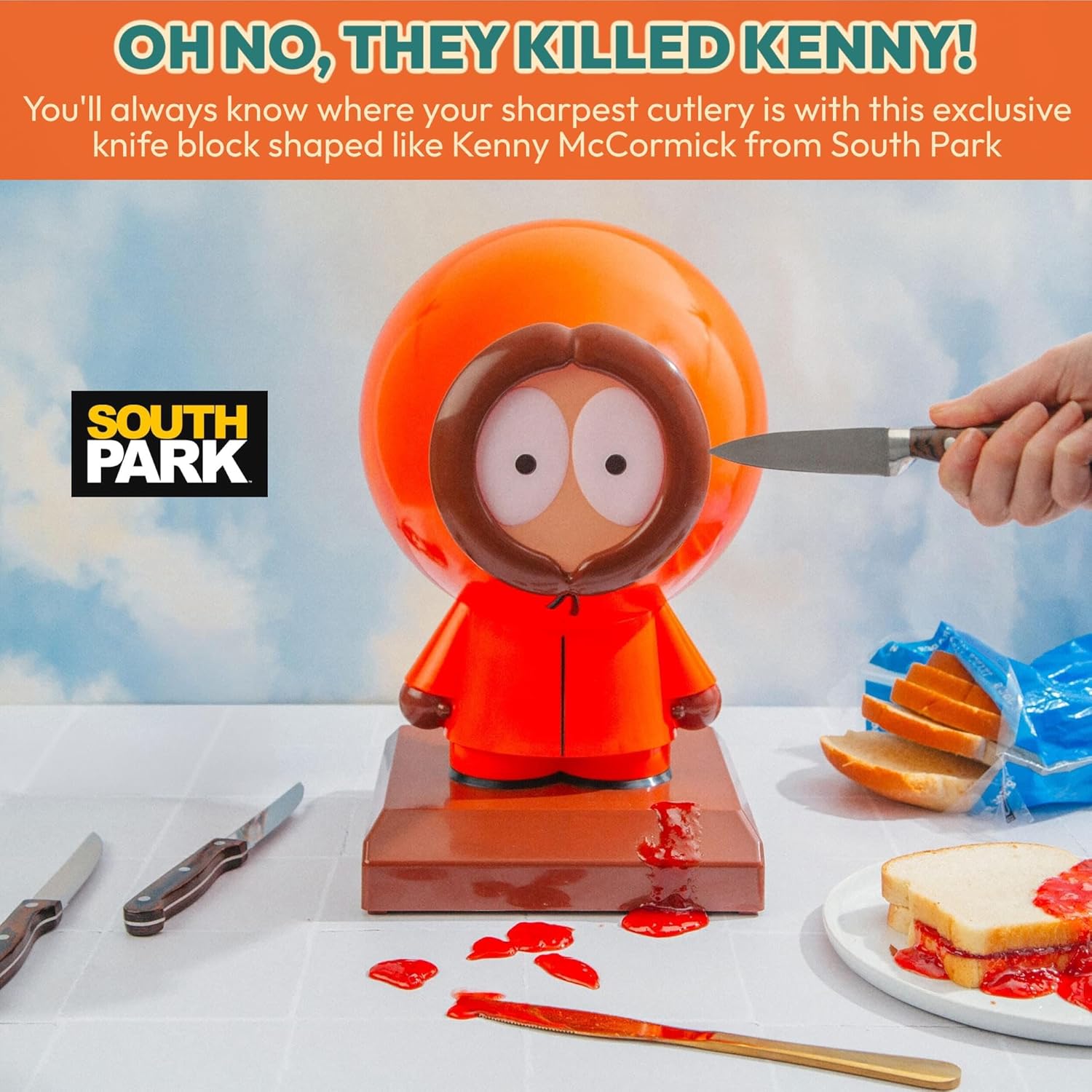 South Park Kenny – Soporte para cuchillos de 10 ranuras  Organizador de almacenamiento de cocina independiente, exhibición de cubiertos que ahorra