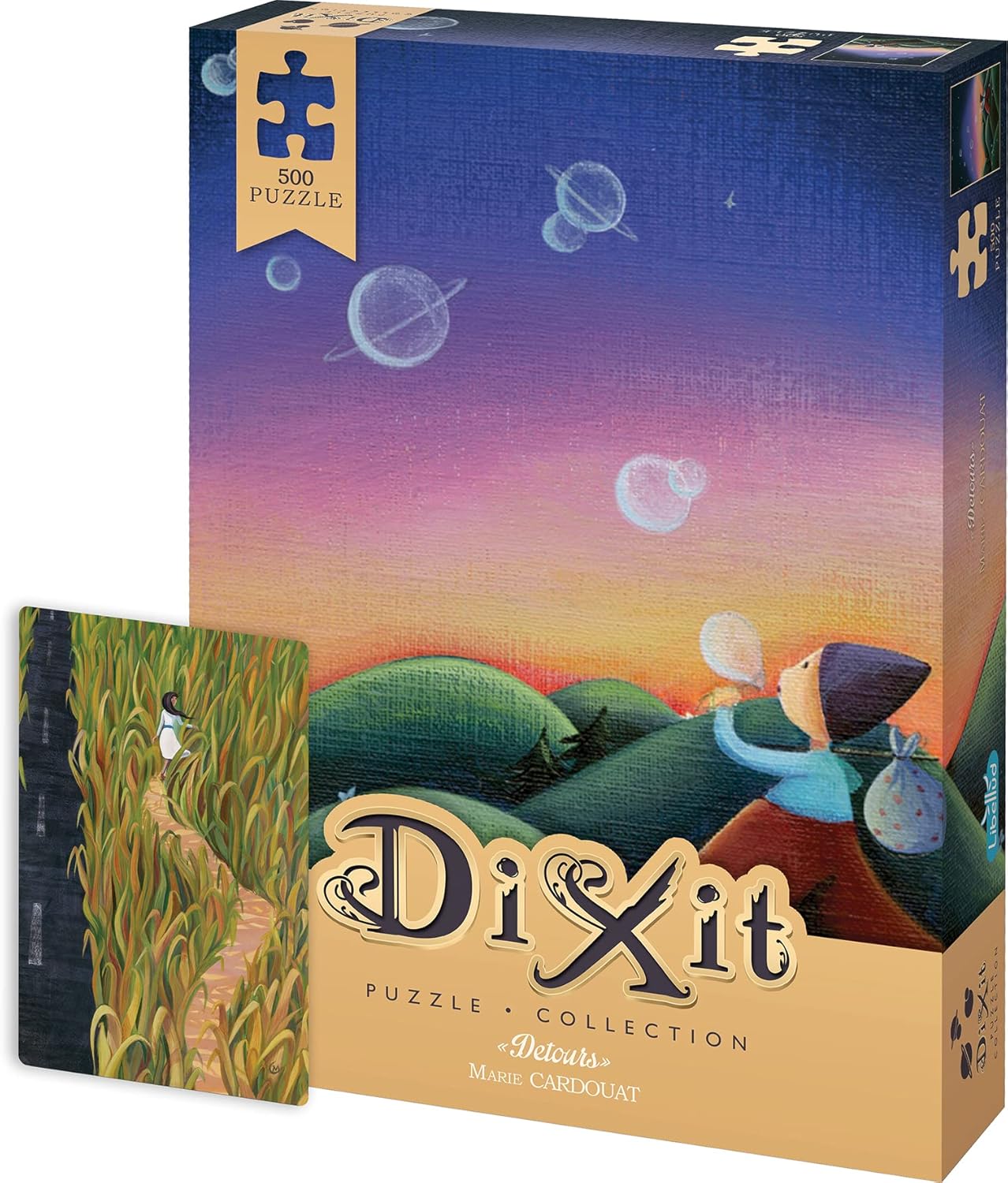 Dixit Detours – Rompecabezas de 500 piezas, divertido para niños y adultos, fácil de enmarcar, incluye una tarjeta exclusiva con ilustraciones de