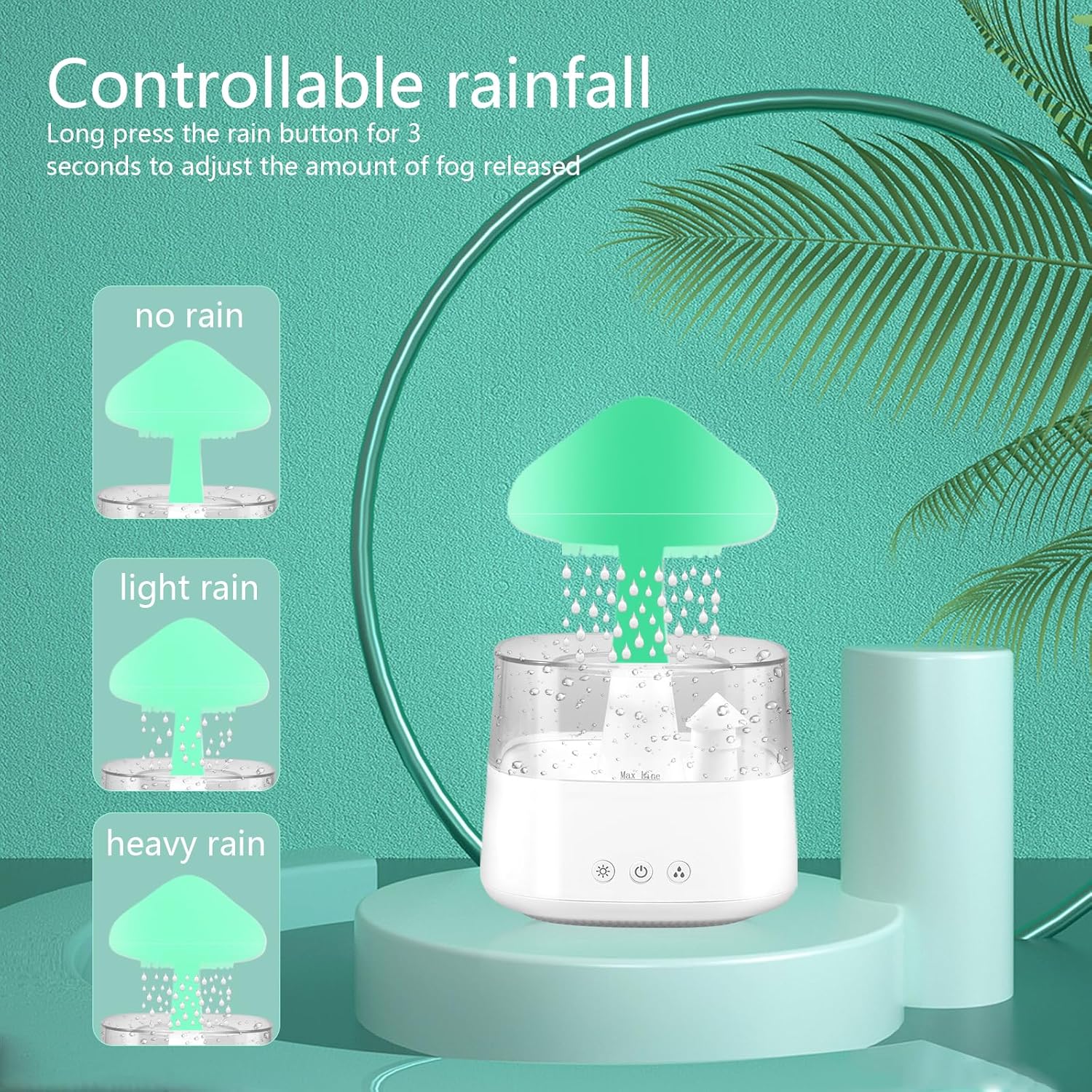 Humidificador de nube de lluvia con 7 luces de colores, difusor de lluvia y nube, lámpara de cascada, humidificador de nube de lluvia relajante,