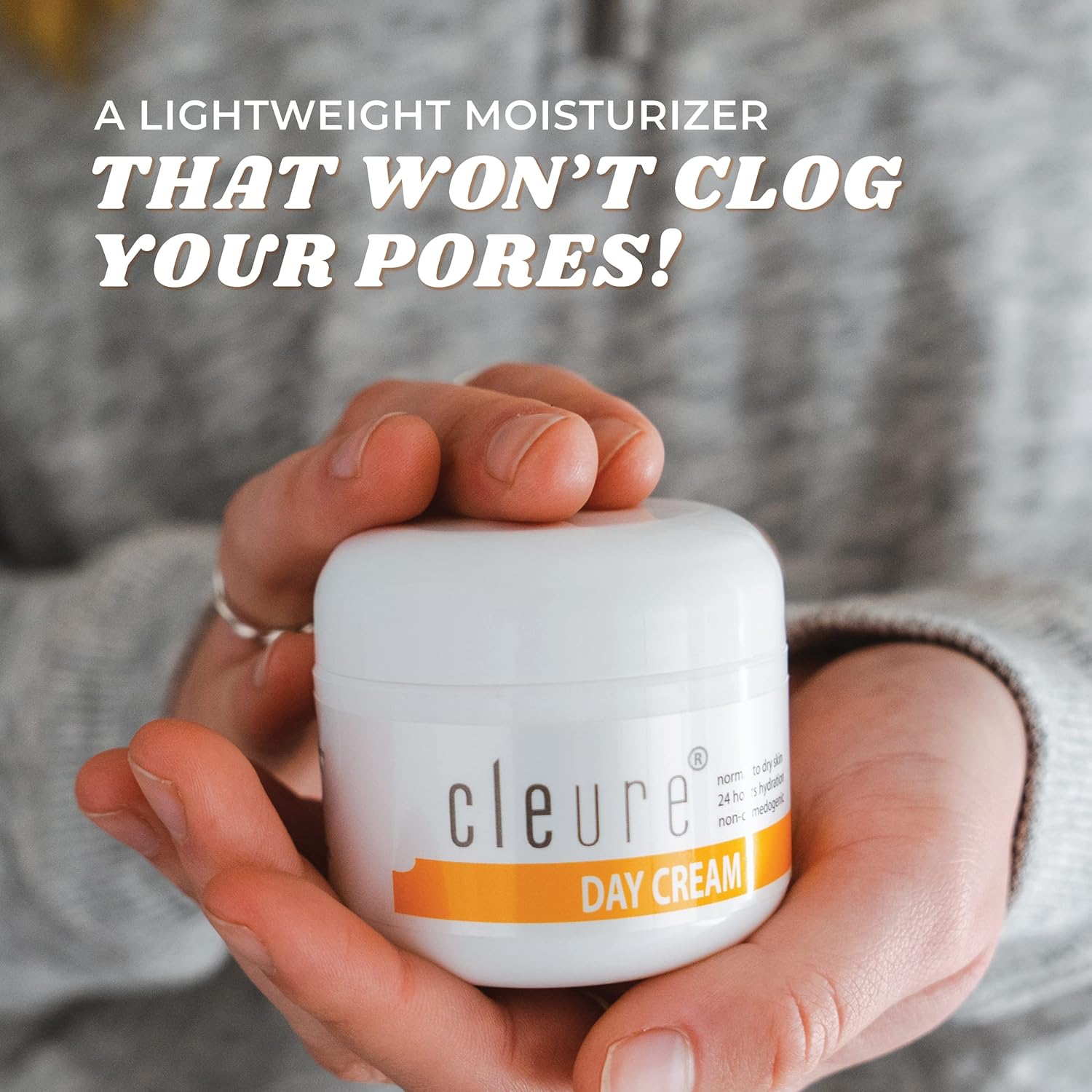 Cleure Crema de día antienvejecimiento e hidratante facial con manteca de karité pura para pieles sensibles, sin fragancia, sin gluten, salicilatos