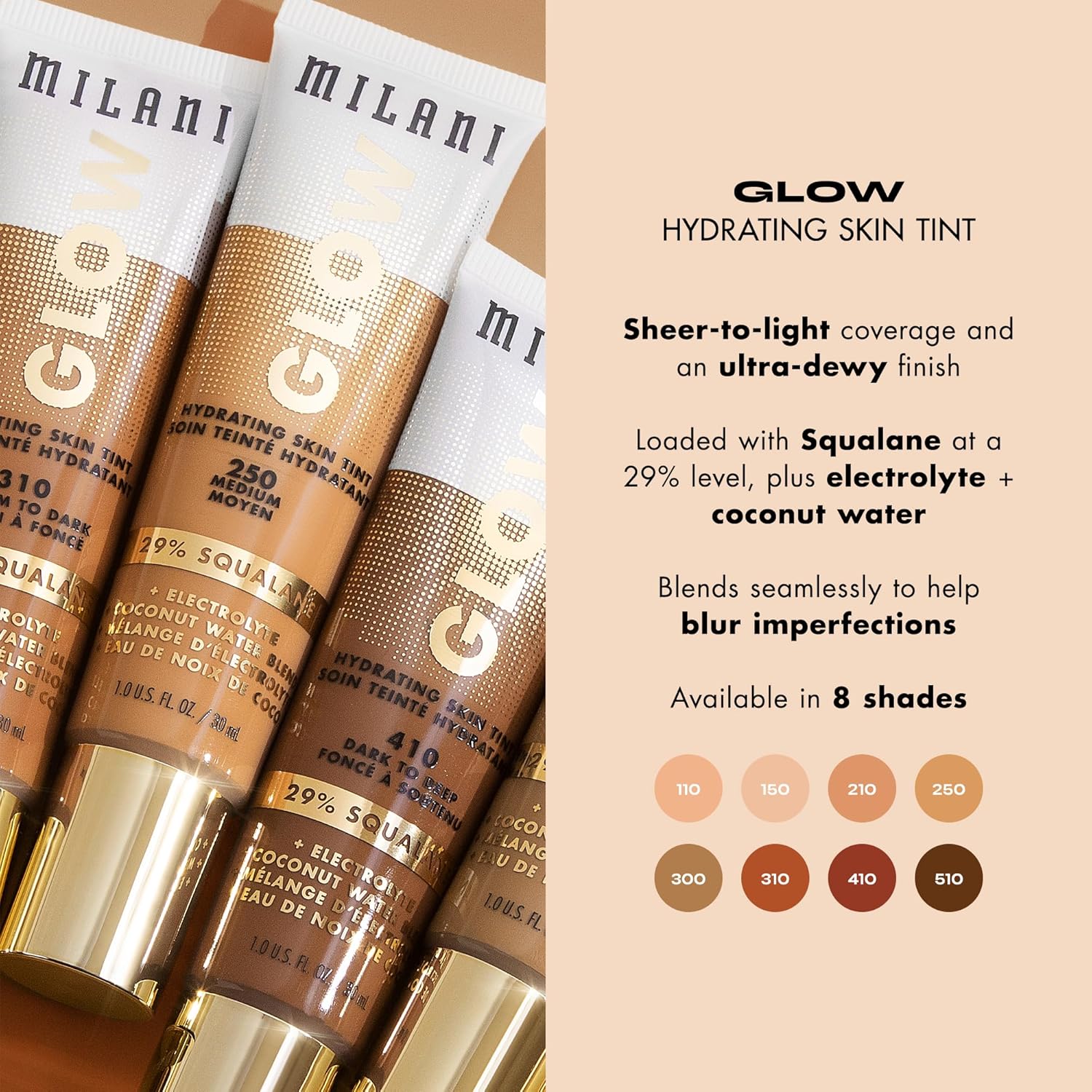 Milani Tinte hidratante para la piel con brillo