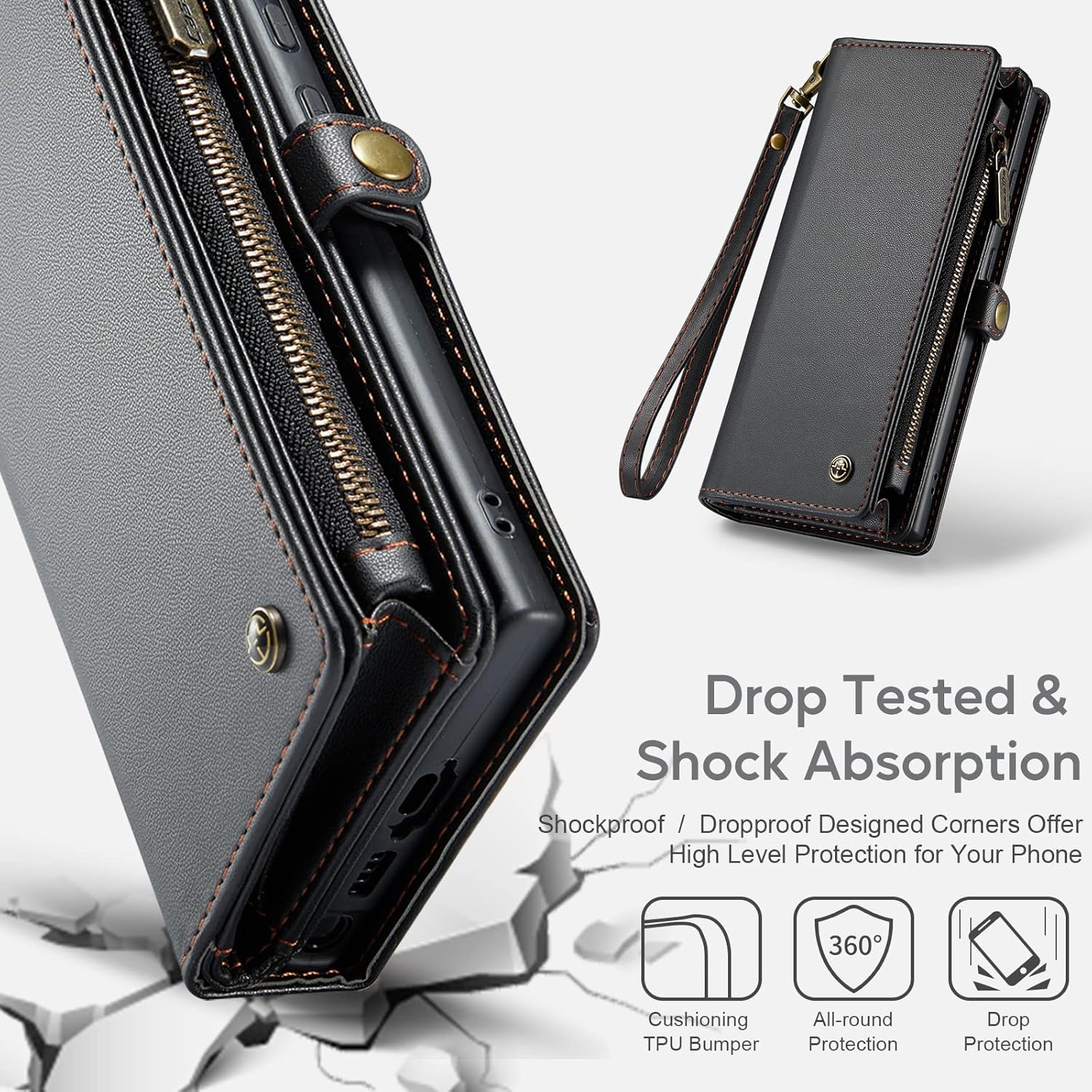 ASAPDOS Oneplus Nord N200 5G – Funda tipo cartera, correa de piel sintética retro con cierre magnético, bloqueo RFID, tarjetero y soporte para