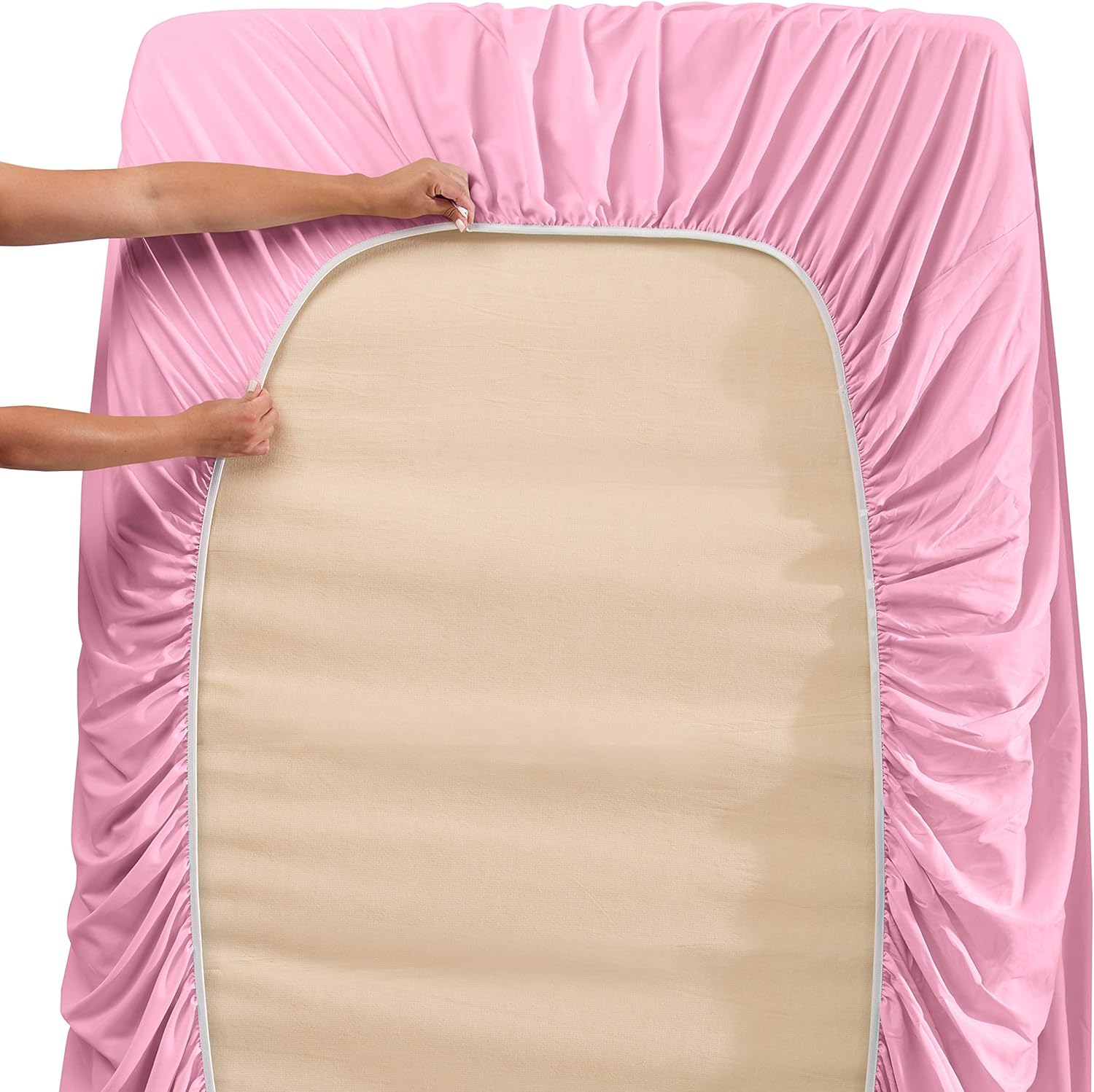 Nestl Bedding – Sábanas de bolsillo extraprofunda con 6 piezas, para colchones de 18 a 24.0 pulgadas, sábanas de cama ultraprofundas de hotel