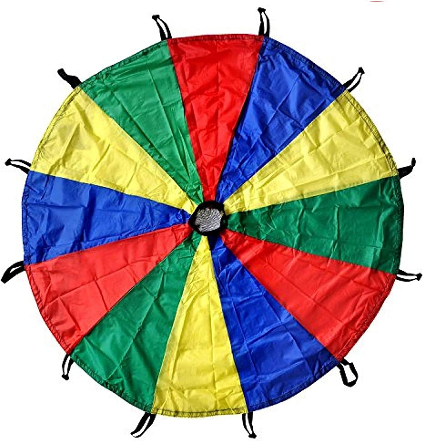 GSi Kids Play Parachute 24 Ft, 30Ft, 35Ft Toy with Handles and Carry Bag for Cooperative Play and for Upper-Body Strength  Multi-Colored