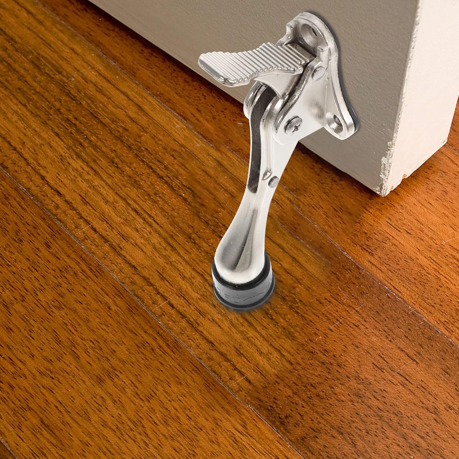 Topes de puerta resistentes con un toque, tope de puerta ajustable para parte inferior de la puerta (plateado) para la parte inferior de la puerta