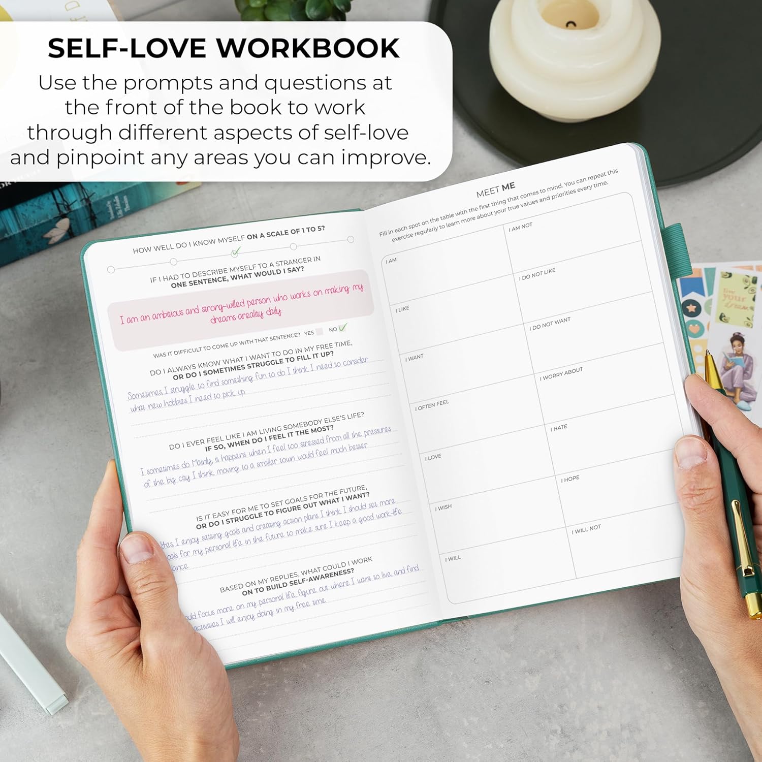 Clever Fox Diario de amor propio registro guiado de autodescubrimiento para autocuidado, reflexión y autoayuda, salud mental, gratitud y atención