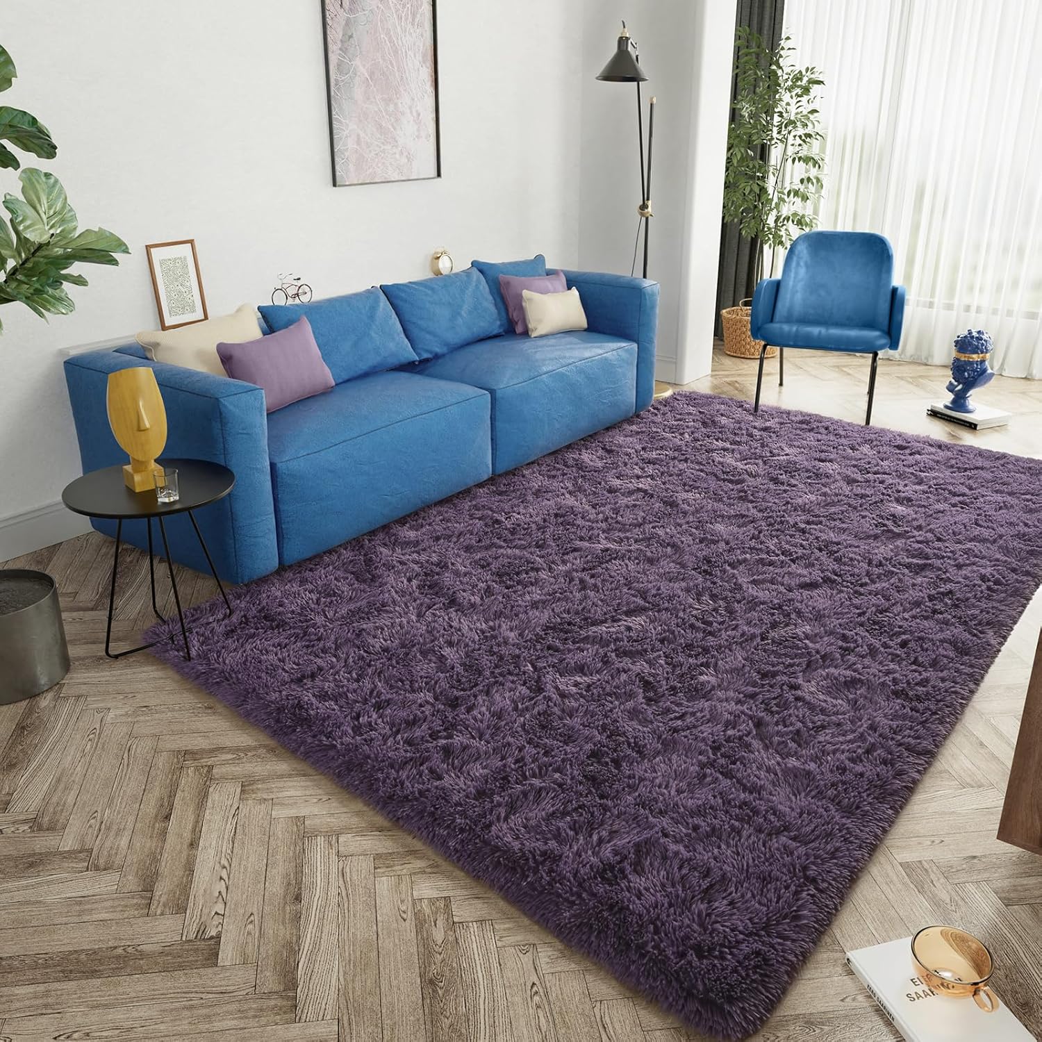LOCHAS – Alfombras de interior ultrasuaves y modernas, peludas, para sala de estar, ideal para decoración del hogar, del dormitorio del bebé o de