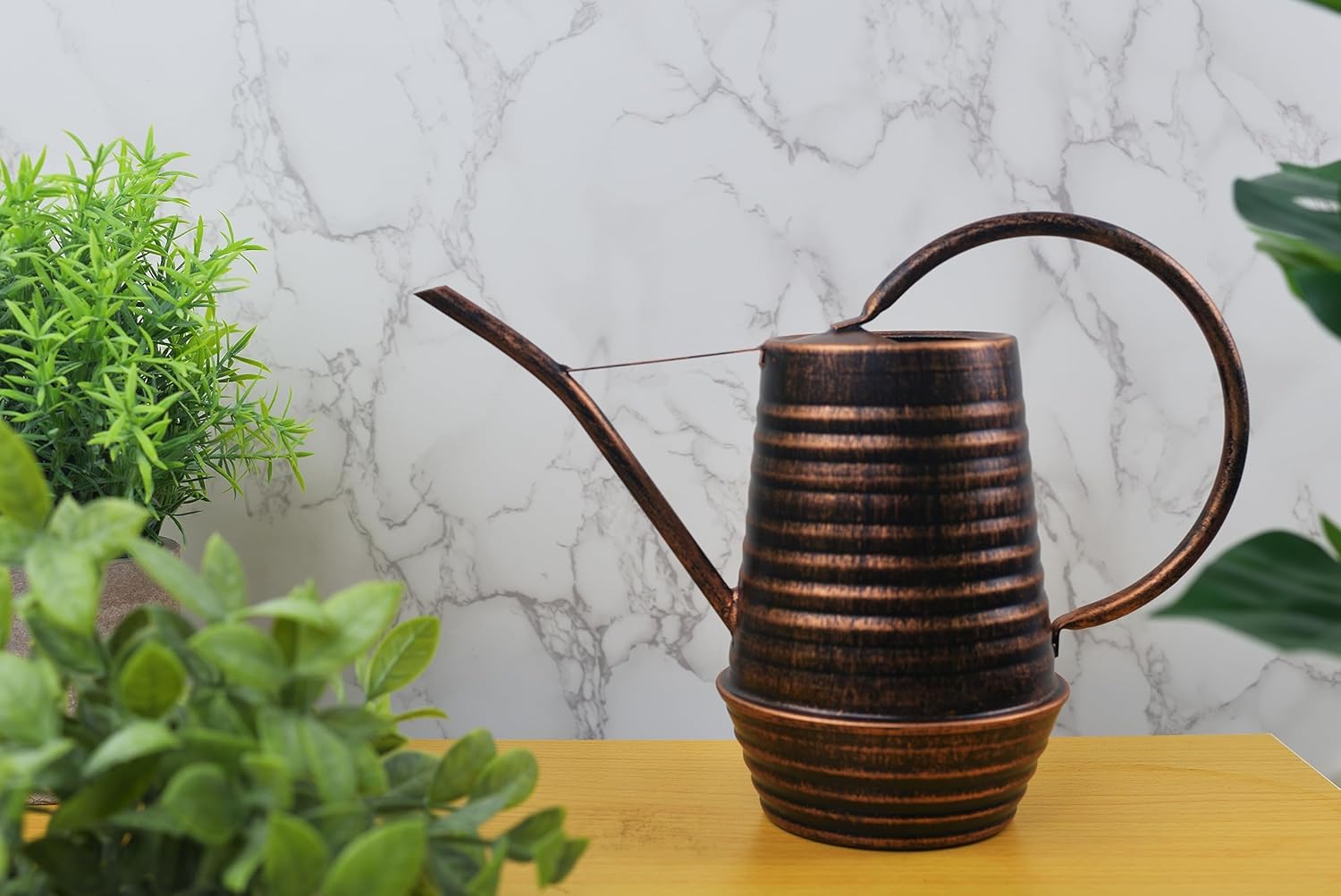 Regadera interior de 0.3 galón34 onzas, regadera de metal con boquilla larga, regadera galvanizada, regadera para plantas de interior (cobre)