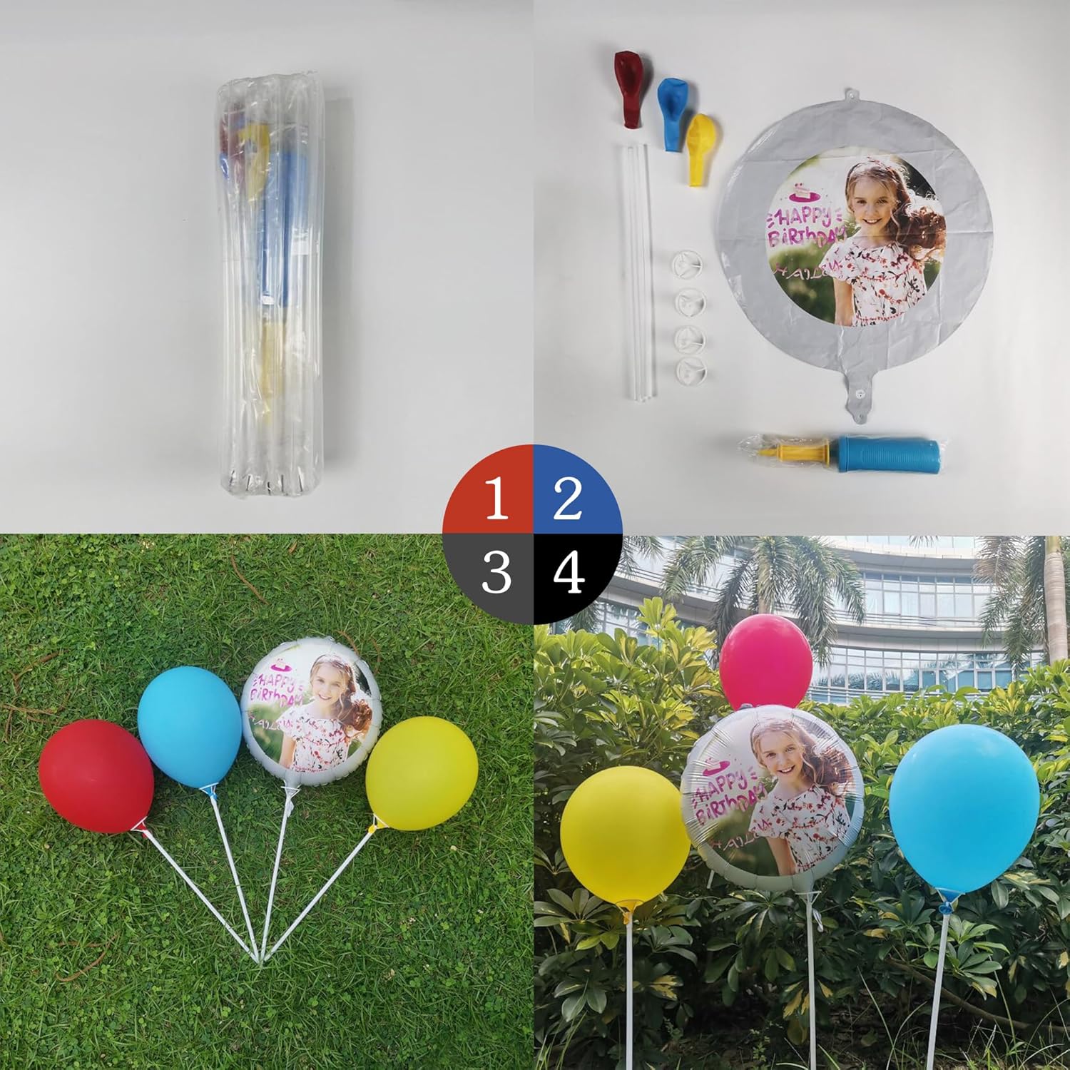 Globo personalizado con cara, fotos personalizadas, globos de feliz cumpleaños, globos con nombre personalizado para regalos de fiesta de aniversario