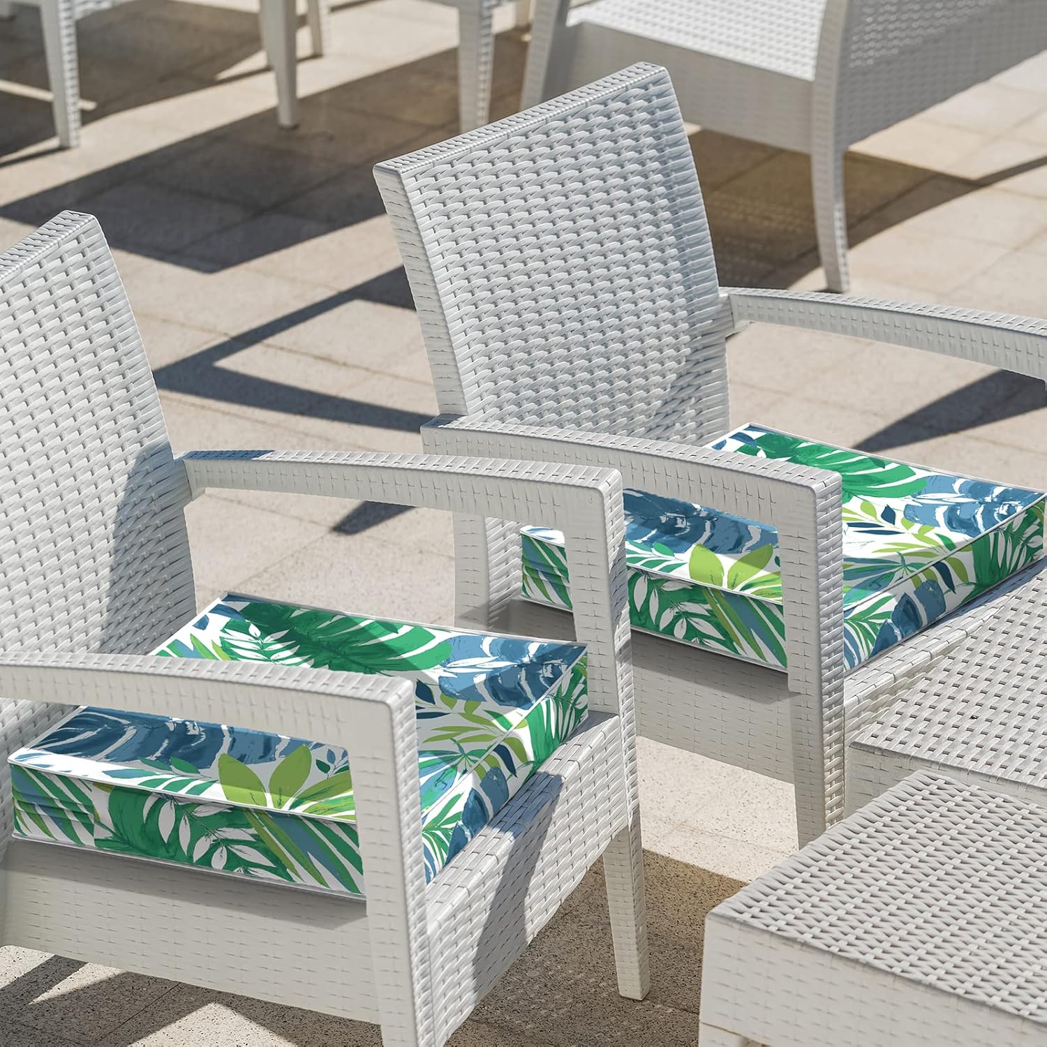 DYTXIII Fundas de cojín de patio de 20 x 20 x 4 pulgadas, fundas de asiento para sillas de exterior solo con cremallera, fundas de cojín resistentes