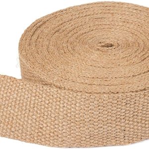 Correa de yute para asiento de silla, 10 yardas, 2 pulgadas, cincha de tapicería para sillas, tela de arpillera natural para proyectos de Correa de yute para asiento de silla, 10 yardas, 2 pulgadas, cincha de tapicería para sillas, tela de arpillera natural para proyectos de