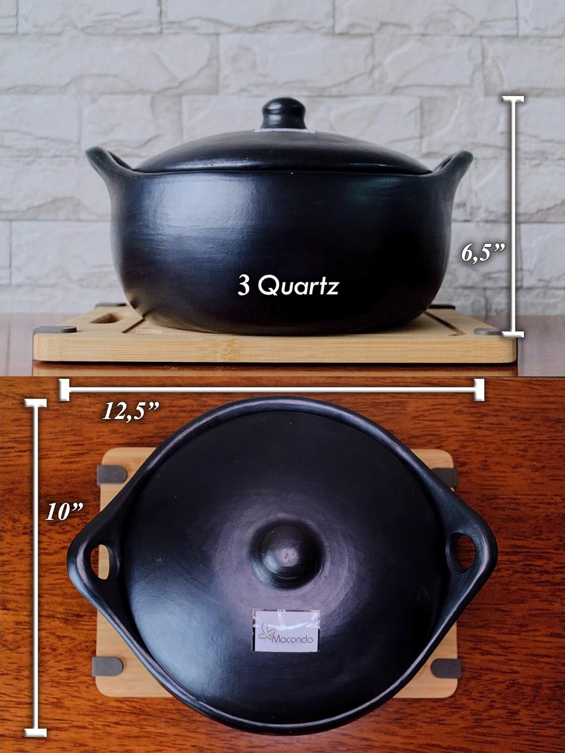 Macondo Ancient Pot Chamba – Estofado plano mediano (3 cuartos de galón)