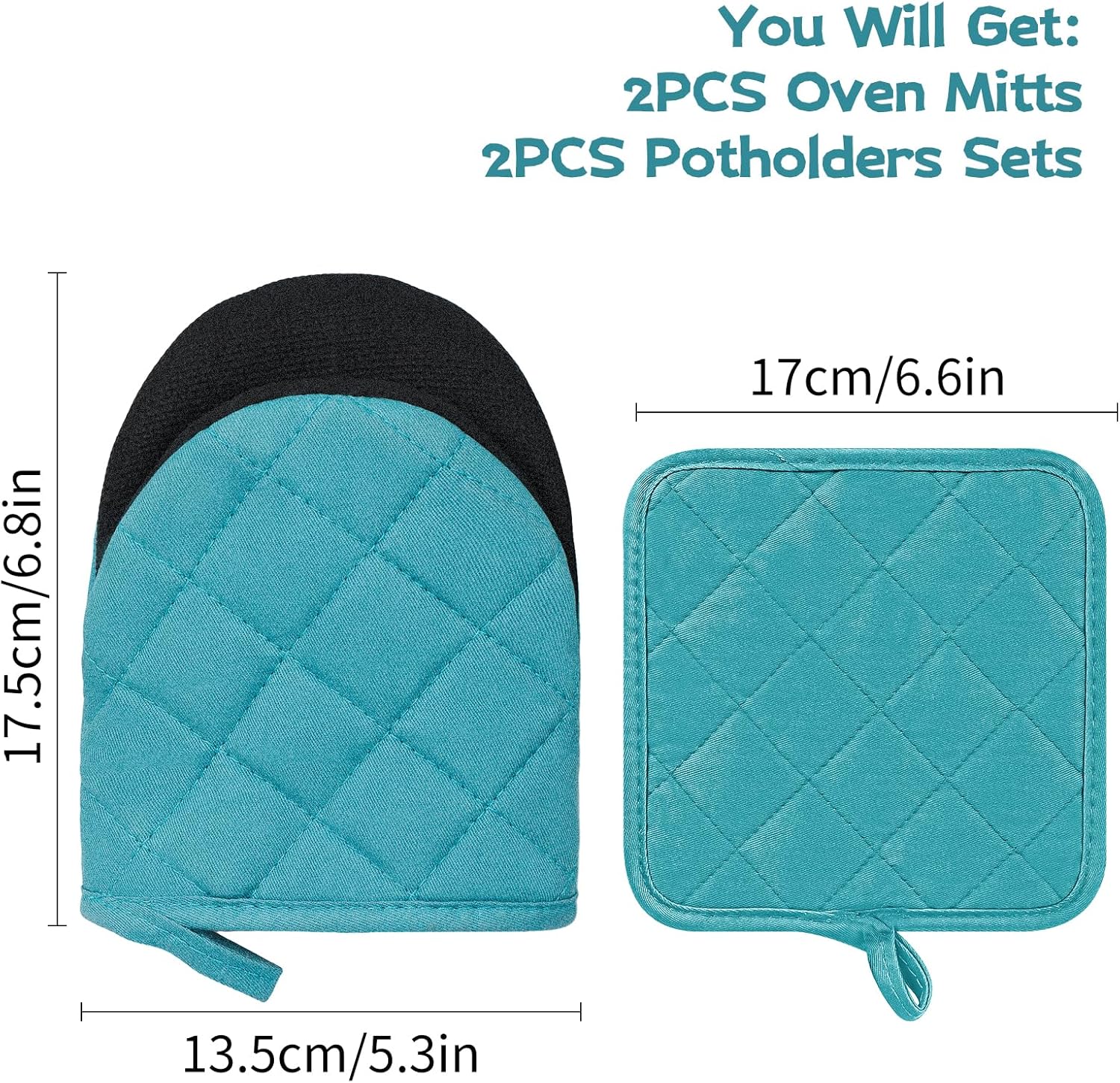 Juego de 4 manoplas de horno y soportes para ollas, mini guantes de cocina de silicona resistentes al calor para 500 grados, mini guantes de horno y