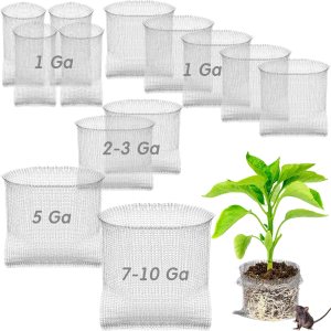 24 cestas de protección de raíces, cestas de alambre resistentes de acero inoxidable para plantas, 5 tamaños, cesta de alambre grande, jaula de 24 cestas de protección de raíces, cestas de alambre resistentes de acero inoxidable para plantas, 5 tamaños, cesta de alambre grande, jaula de