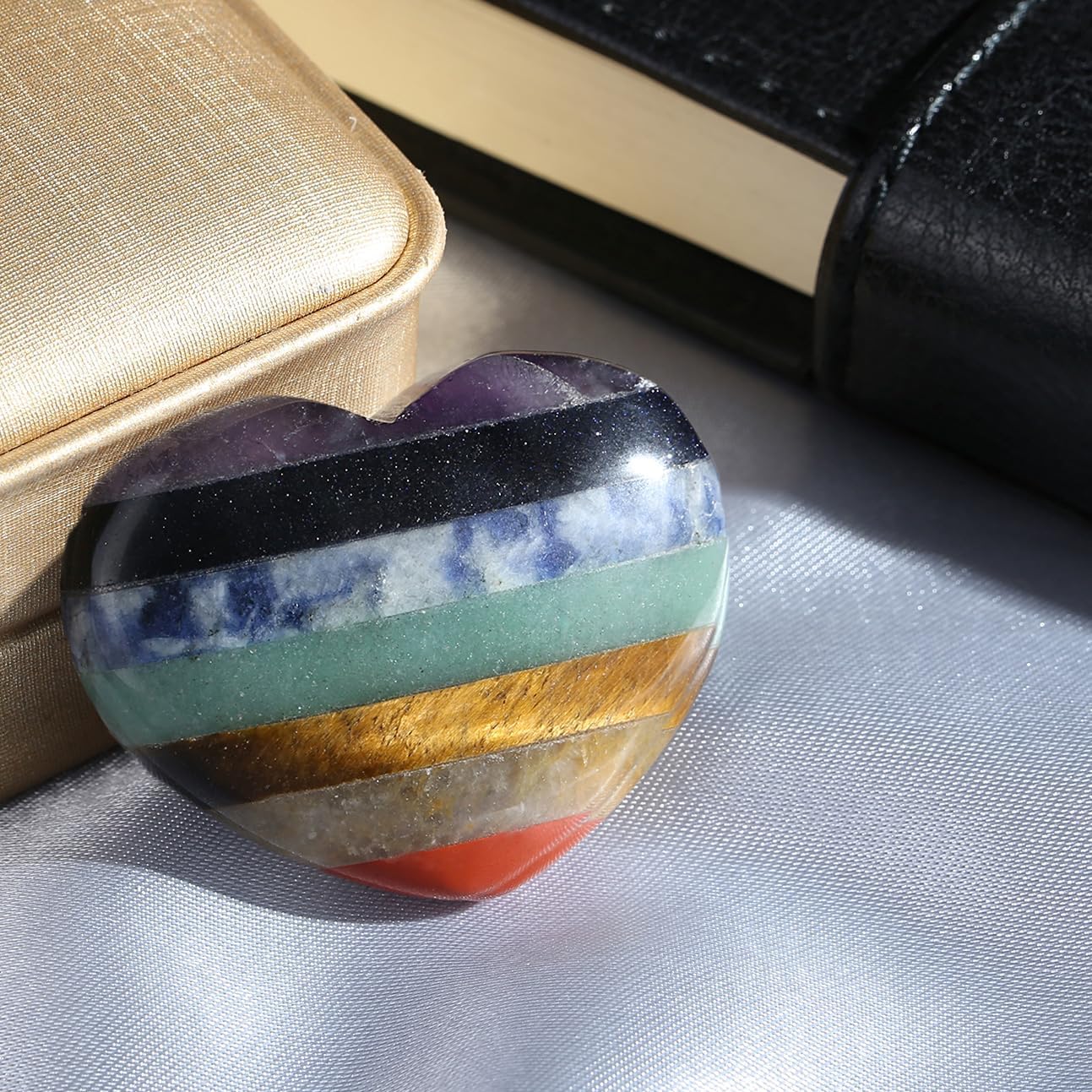 MAIBAOTA Corazón de cristal de 1.772 in, cristales curativos grandes, piedra de amor, piedra natural de reiki, regalos para mamá, día de la madre,