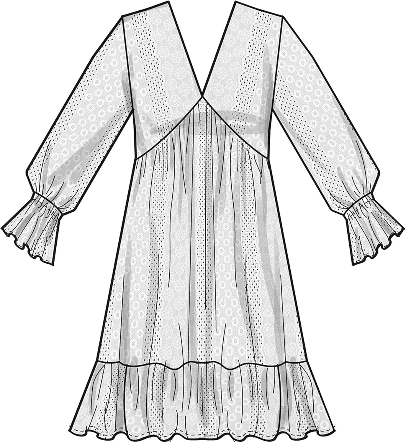 Simplicity Misses’ – Kit de patrón de costura para vestido imperio con cuello en V, código S9702, tallas 8-10-12-14-16, multicolor
