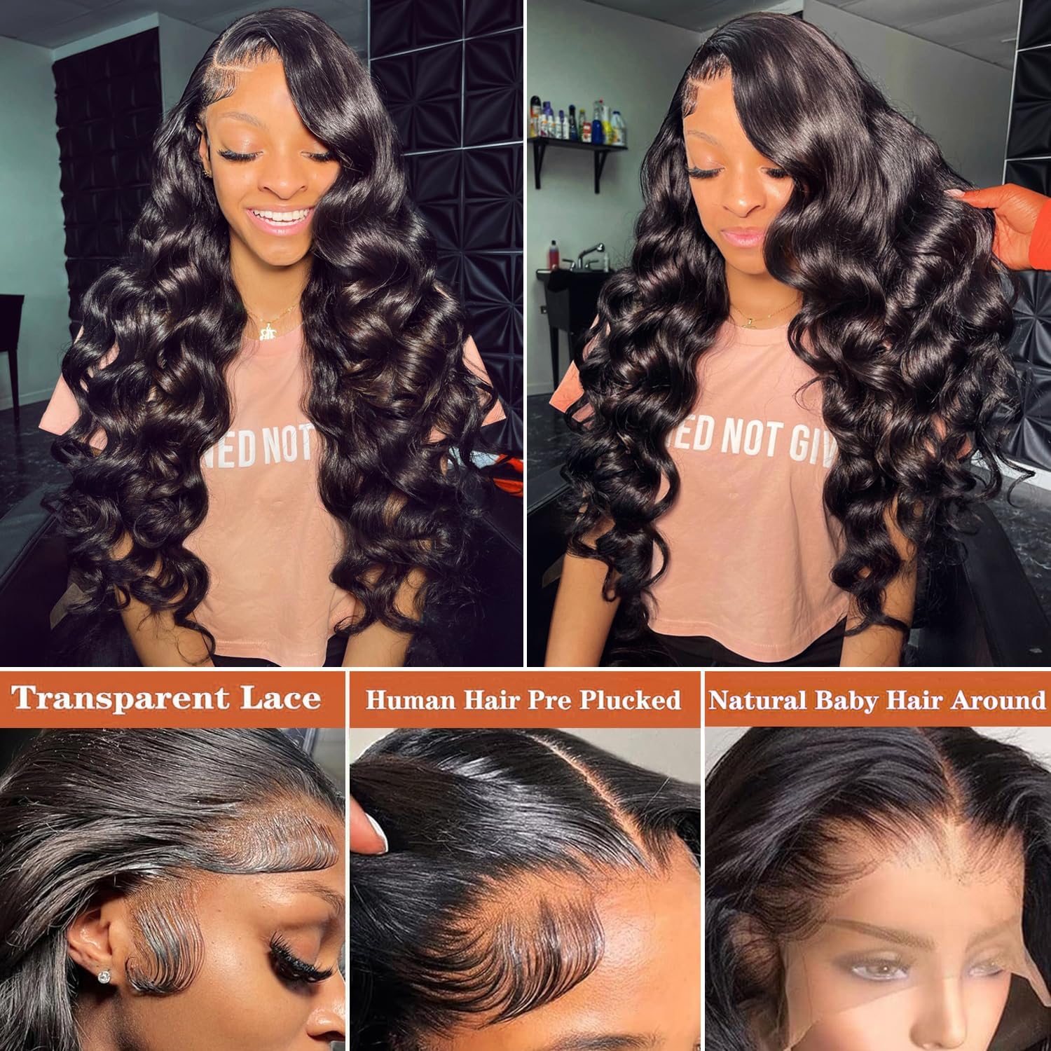 Pelucas de cabello humano ondulado con encaje frontal, prearrancado, densidad del 150%, pelucas de cabello humano ondulado con encaje frontal para
